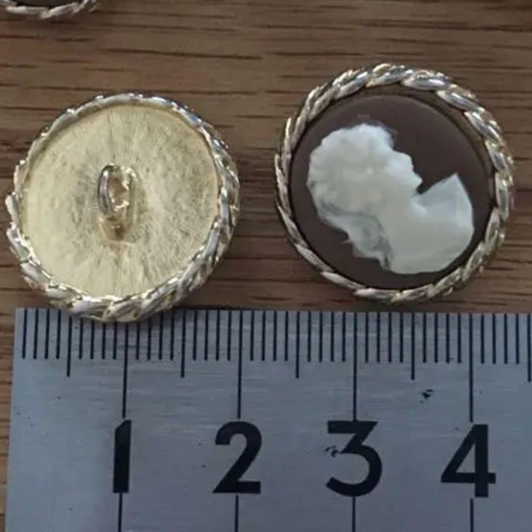 Rare Vintage Poududou Cameo Buttons (3 Pcs)