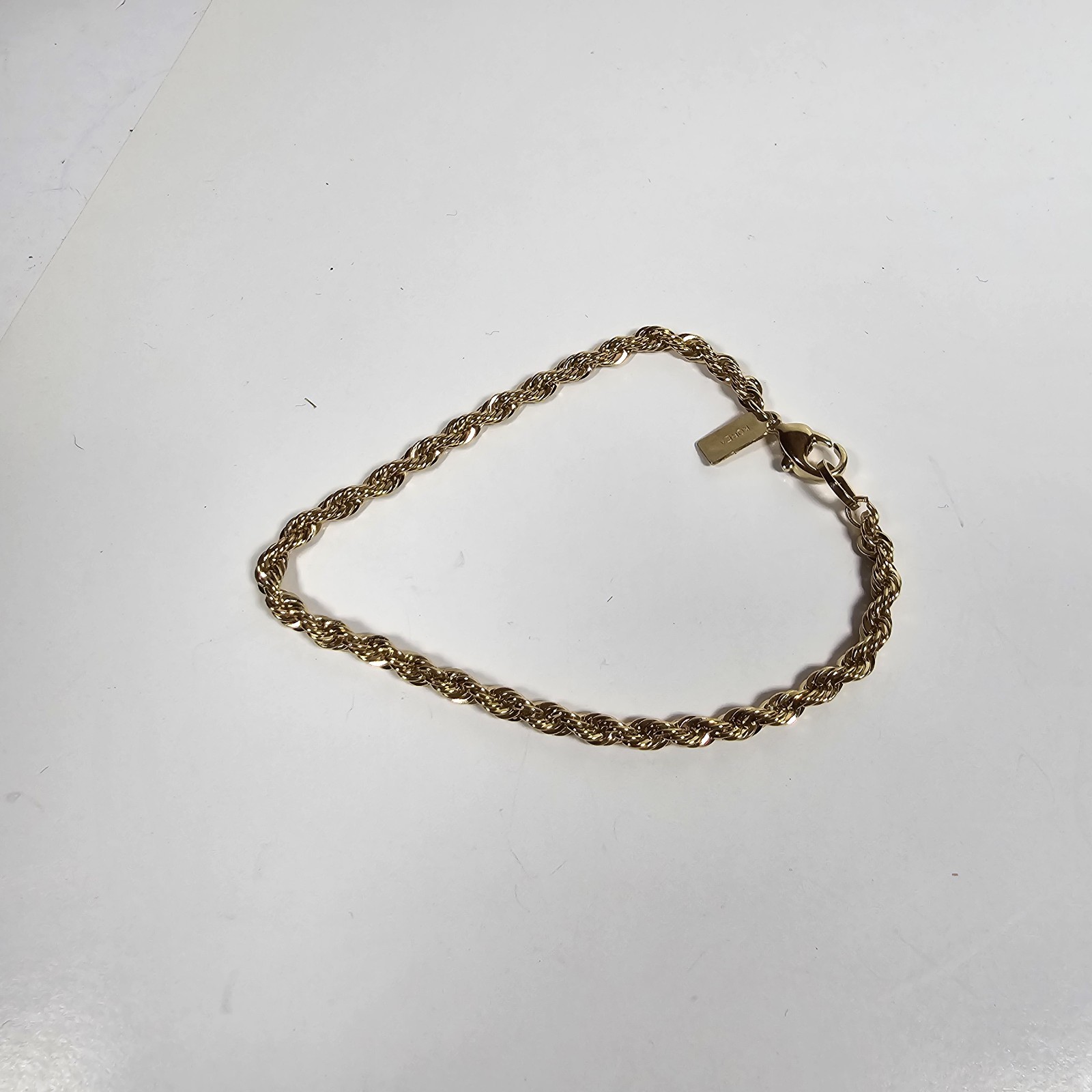 Vtg Twisted 14K GP Yellow Gold Plate Bracelet 7.5 In