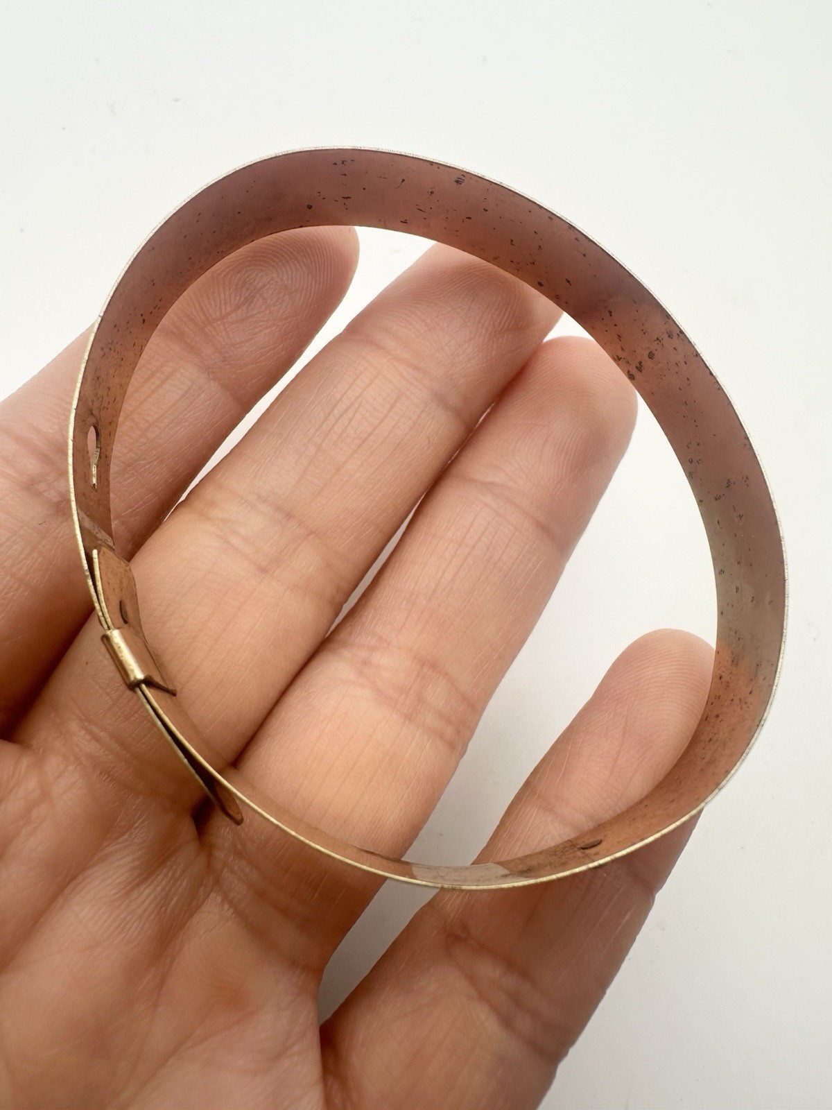 Antique Victorian Engraved Floral Adjustable Bangle Bracelet 6.5”