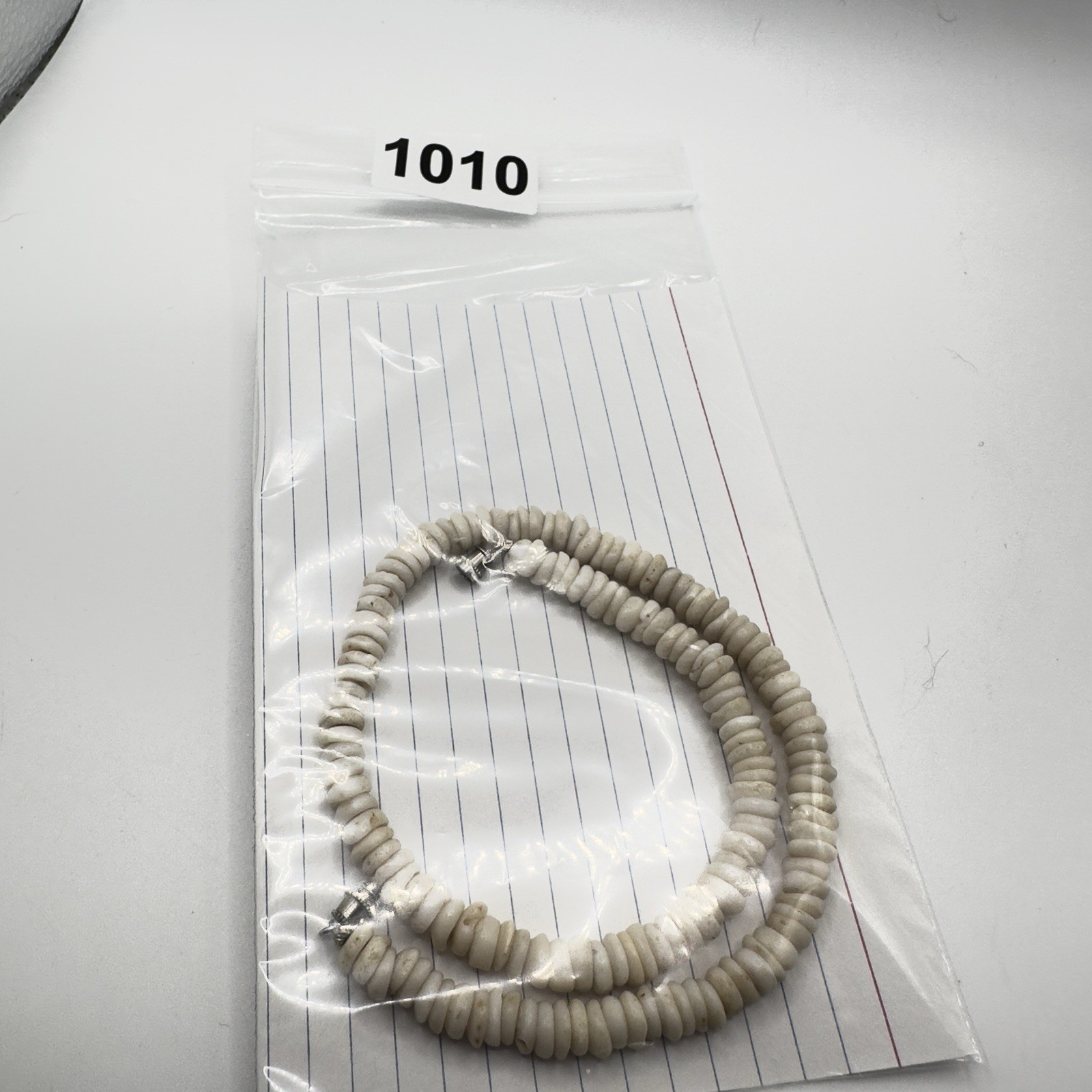 Vintage Puka Shell 16″ Choker Necklace Hawaiian Style 7mm Shells Beach Surf