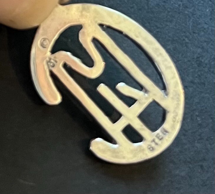 James Avery Camp Mystic M Charm Sterling Silver RETIRED 4 Years Anniversary