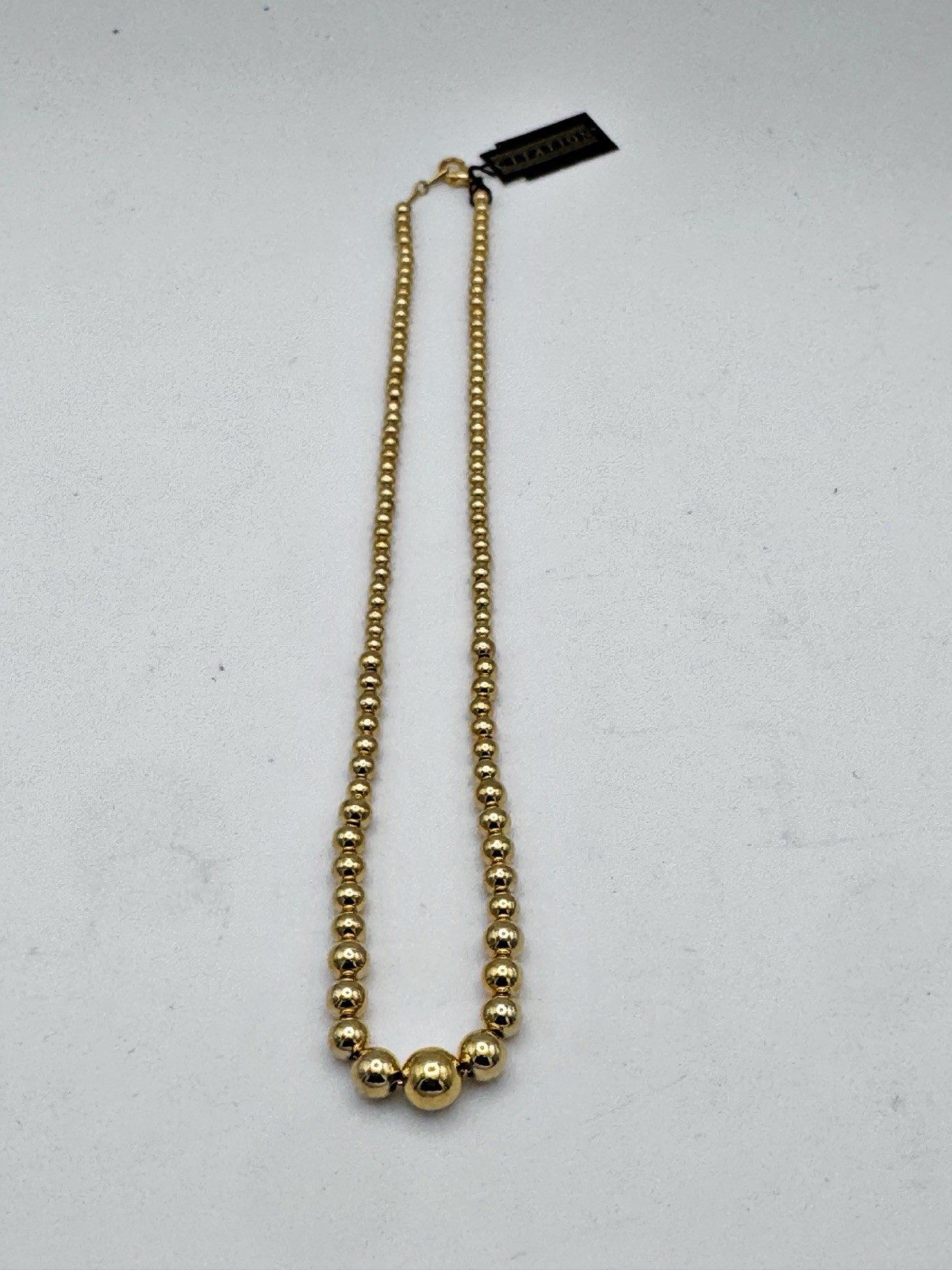 Vintage Citation Graduated Gold Tone Bead Necklace NOS With Tag 1980’s