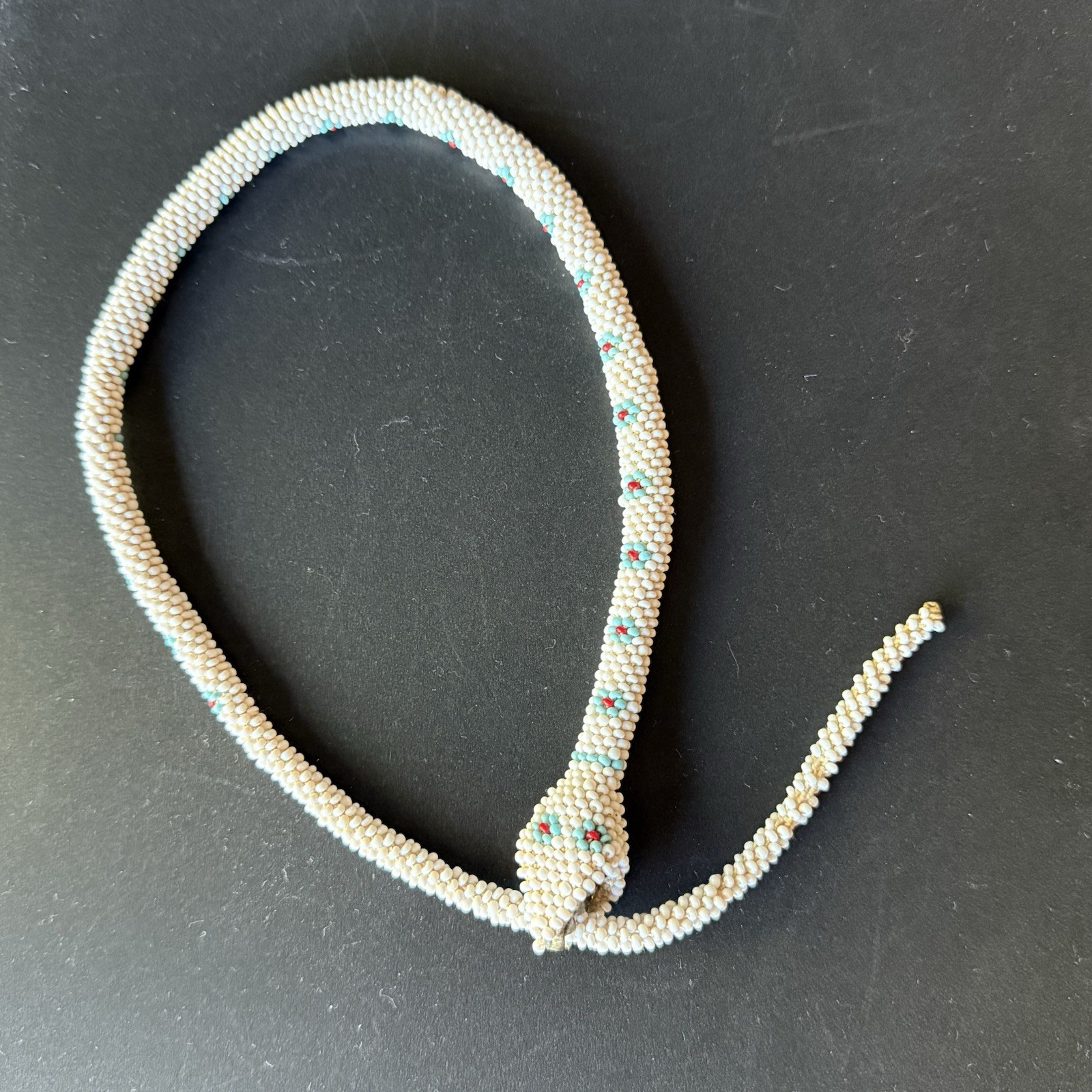 1920-30 Crochet Beaded Snake Necklace Metal Clamp Rare WWI Prisoner of War RARE