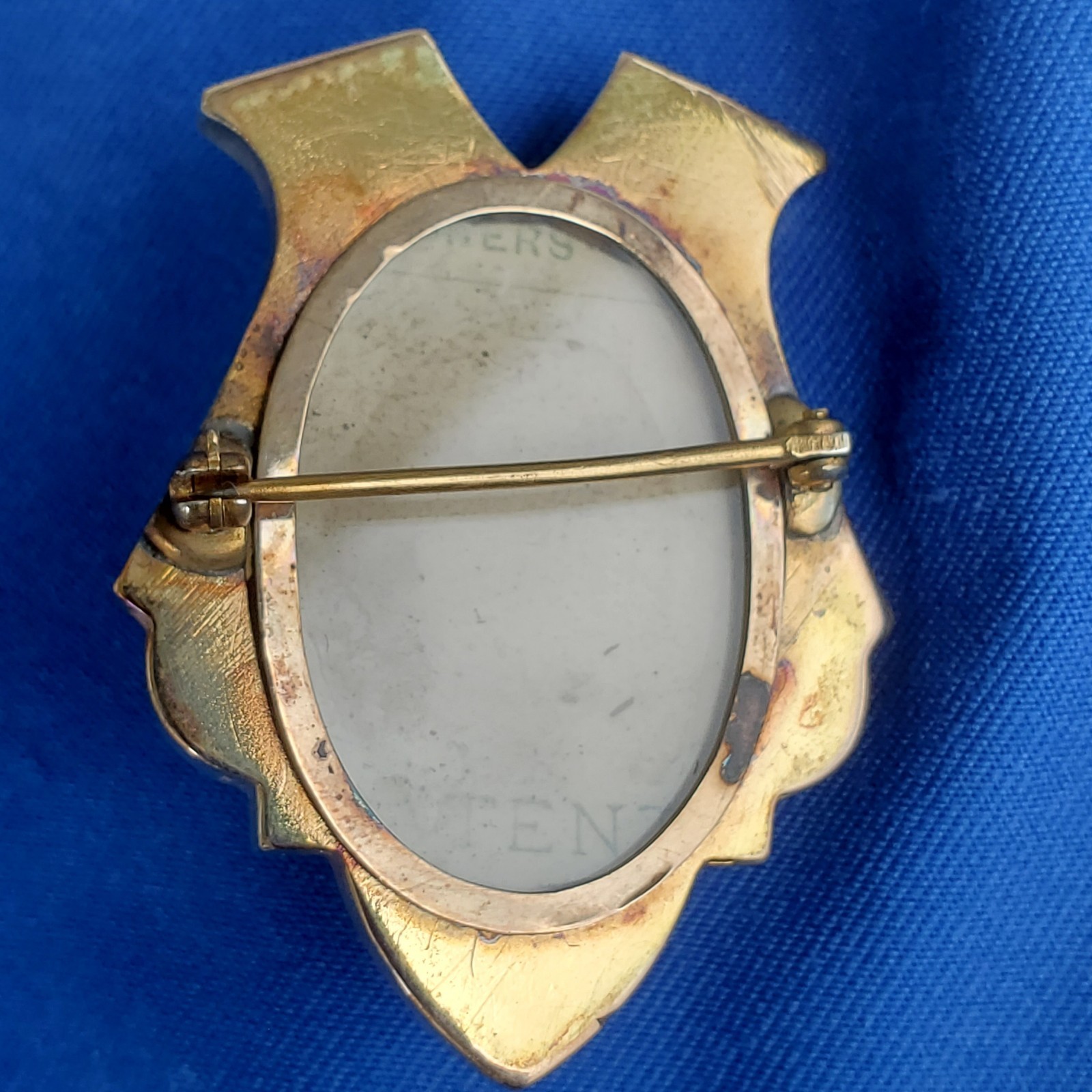 Victorian Memory Locket Brooch Antique 14K GOLD Deco HardStone Onyx Cameo Broach