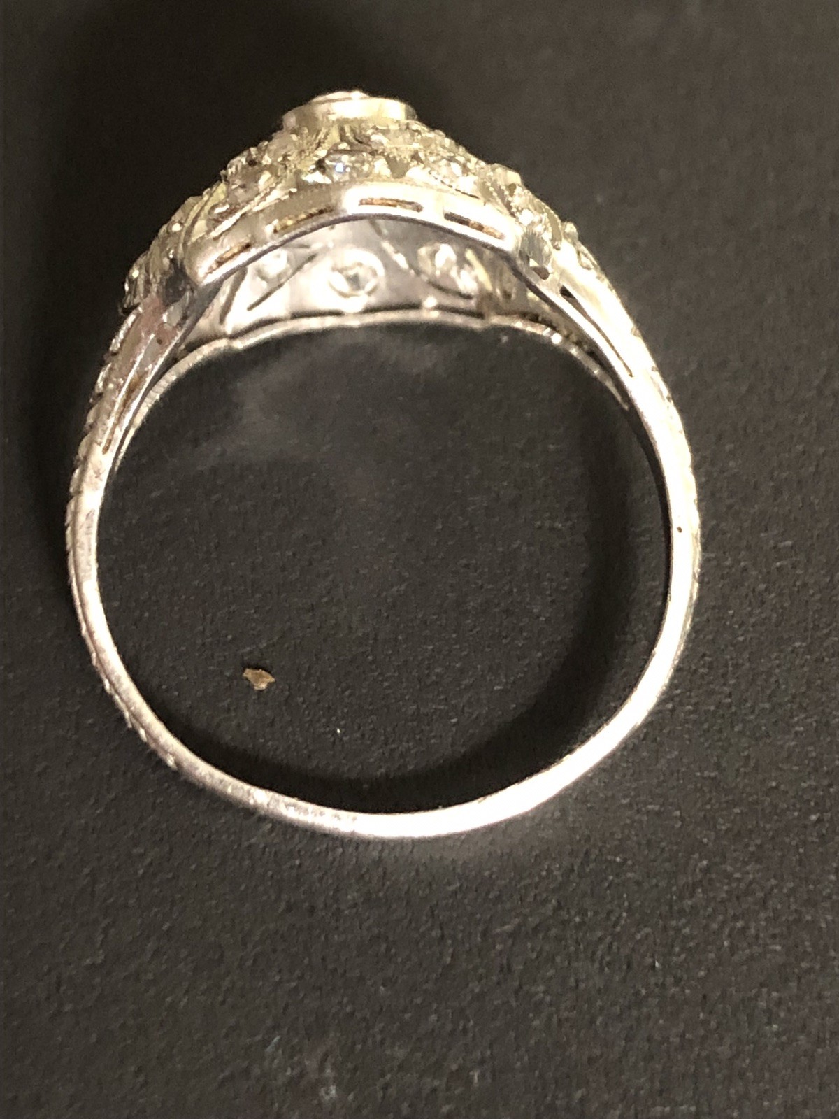 Vintage PLATINUM DIAMOND FANCY OPEN WORK RING—this is the one!