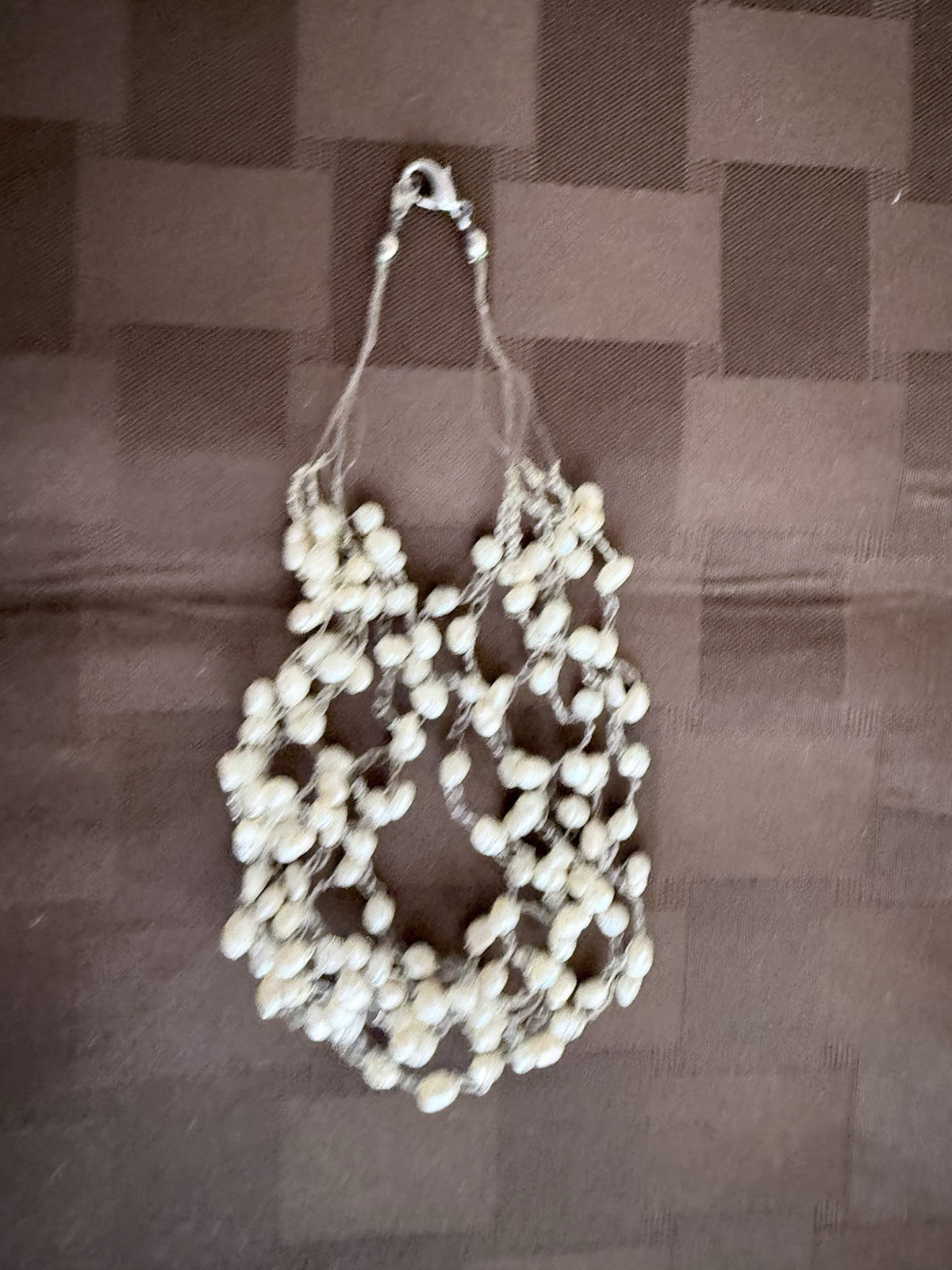 Vintage multi-strand floating pearl illusion necklace with freshwater pearls.