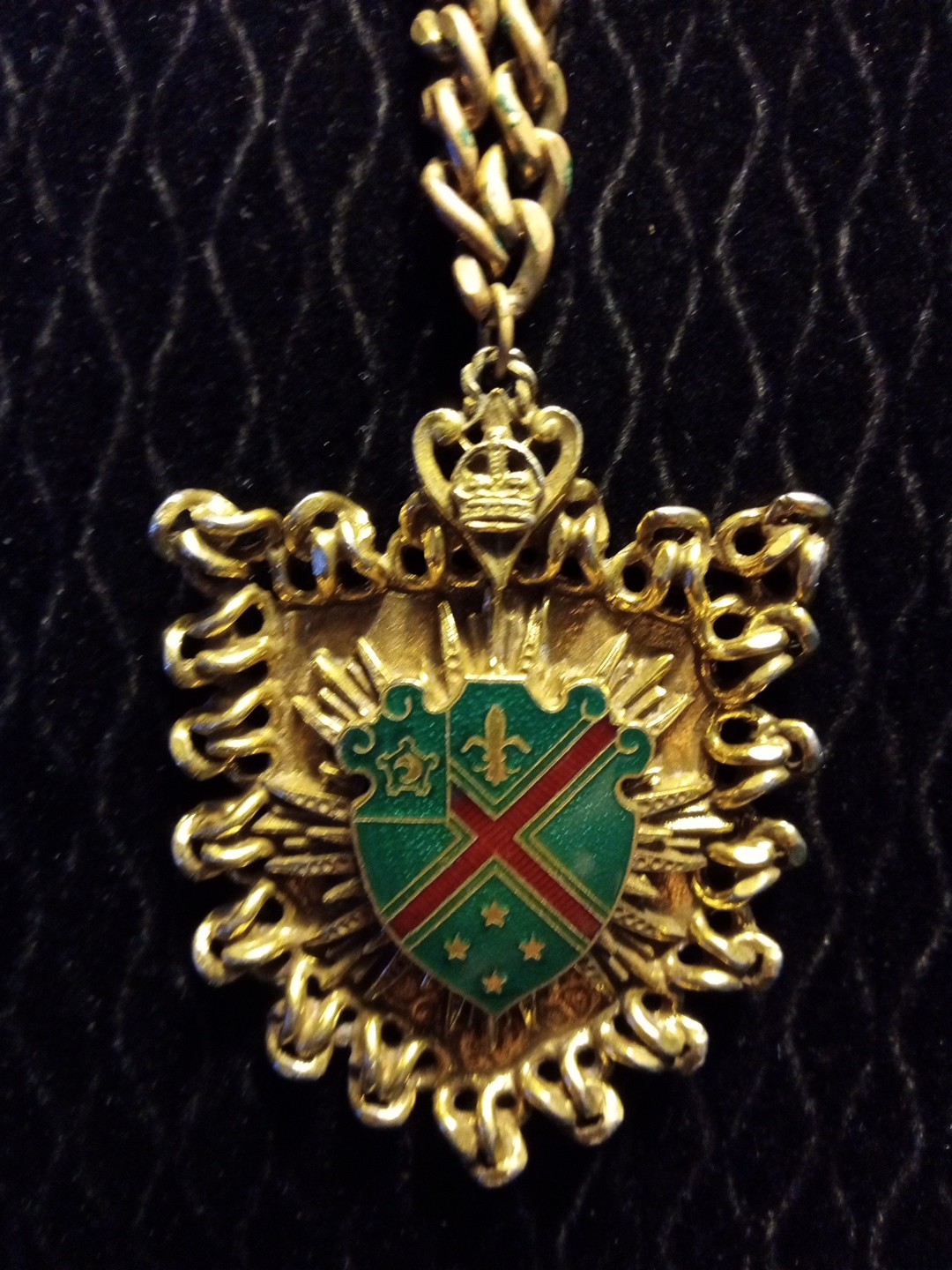 Scottish Enameled Emblem Necklace Antique