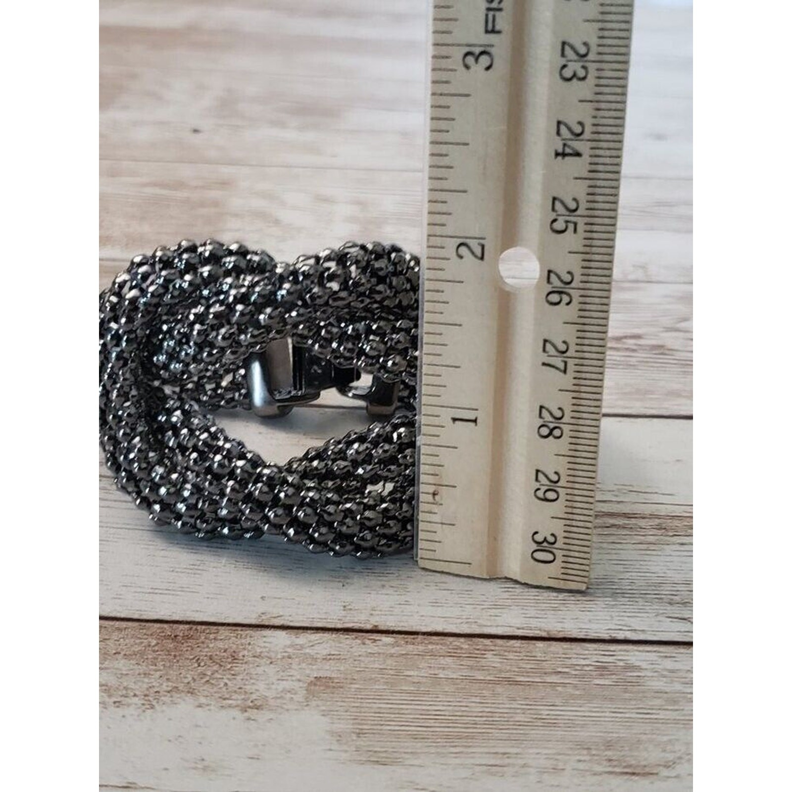 Vintage Bracelet / Bangle Dark Grey Knot Design Statement Chunky Bracelet