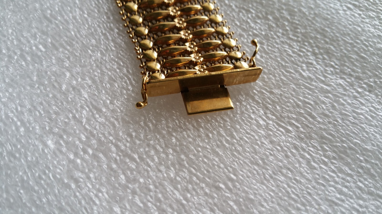 Italian Mesh Bracelet 18k Gold Charm Wide Vintage Yellow Woven Women’s Men’s Old