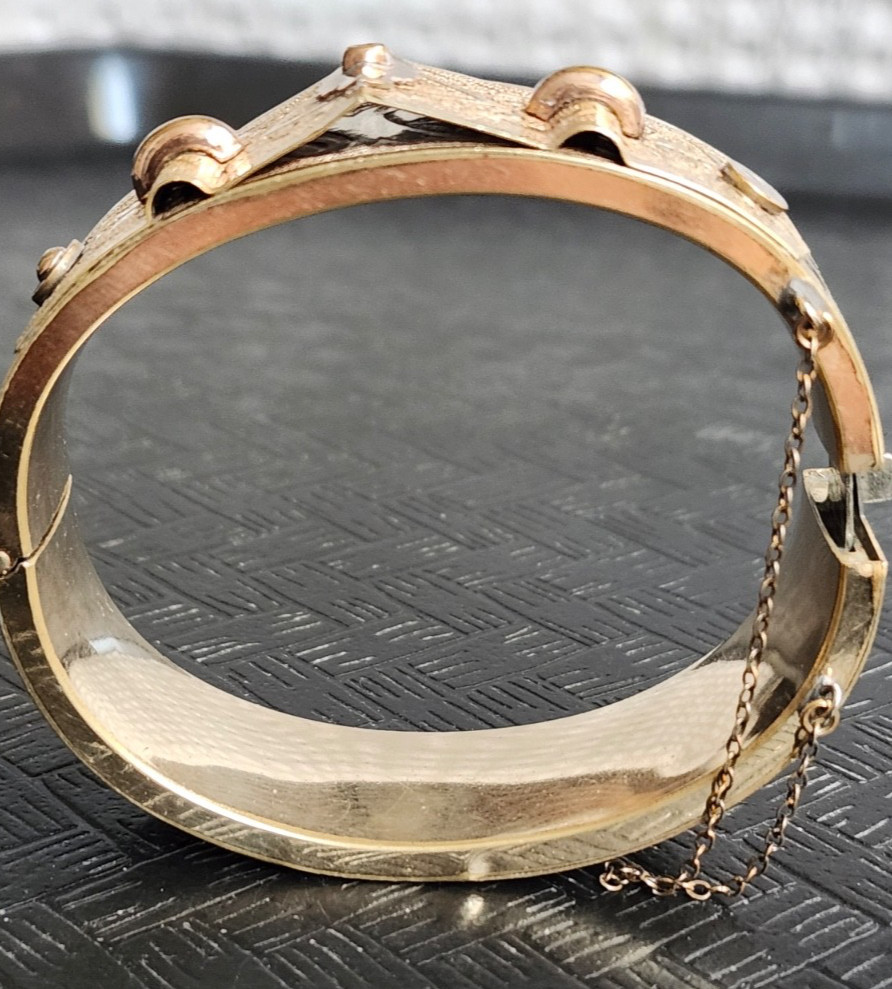 Vintage Bates & Bacon Bangle Bracelet in Rolled Gold
