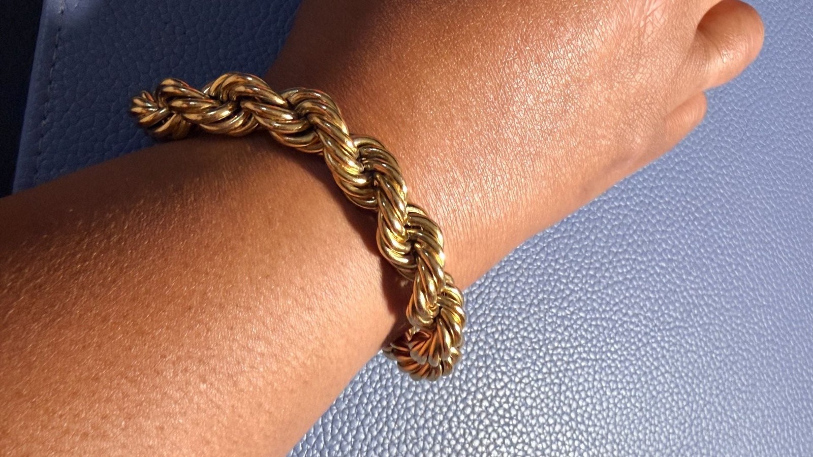 Vintage Givenchy Chunky Gold-Tone Rope Chain Bracelet with G-Logo Clasp