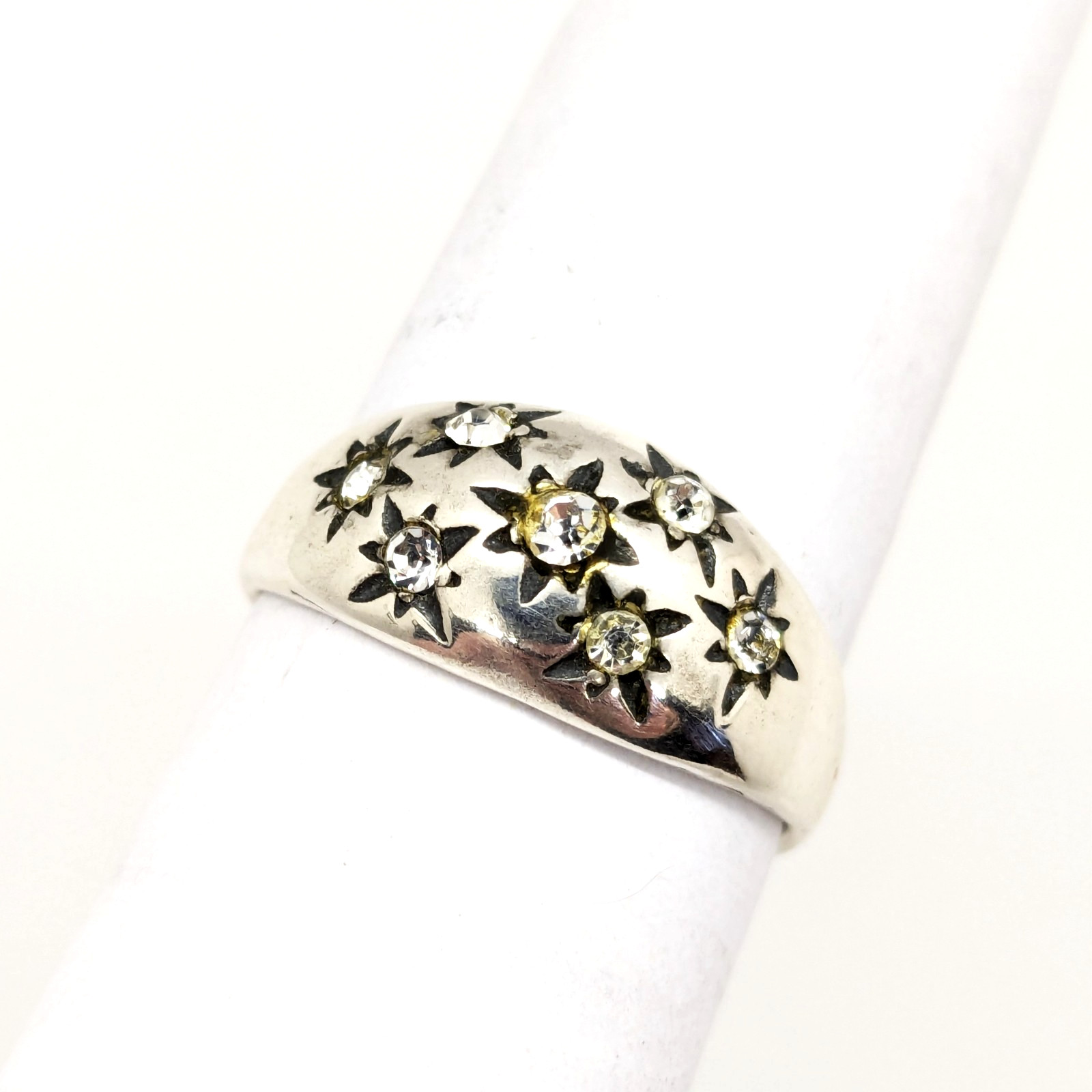 Vintage Elegant RING Silver 925 with Chic Bright Inserts -size: 9US (19mm) | #28