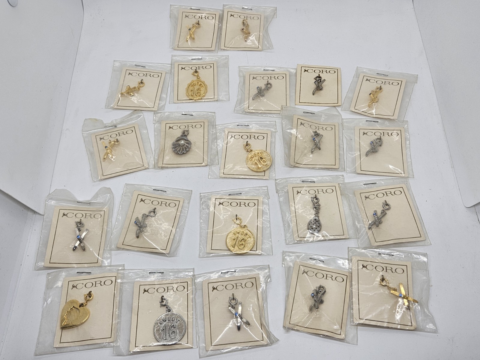 Vintage Lot NOS New Unused CORO Necklace Jewelry Pendants w/Original Packaging