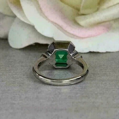 4.05Ct Art Deco Style Lab Created Diamond Anniversary 14K White Gold Finish Ring
