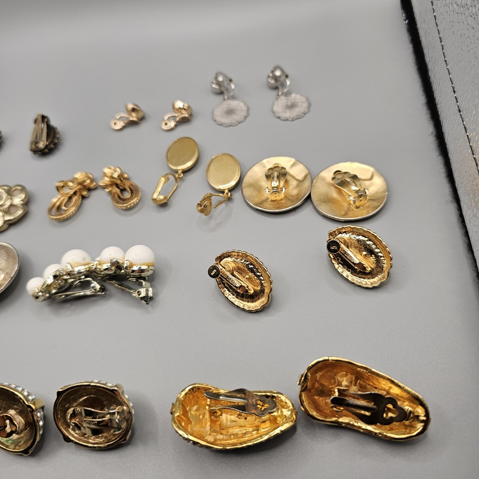 Vintage Designer Clip On Earring Lot 13 Monet Carolee Craft Signed More