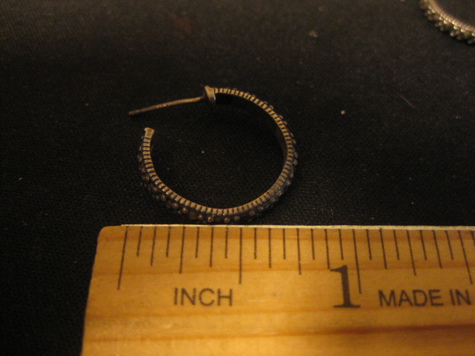 Sterling Silver Patterned Hoop Earrings
