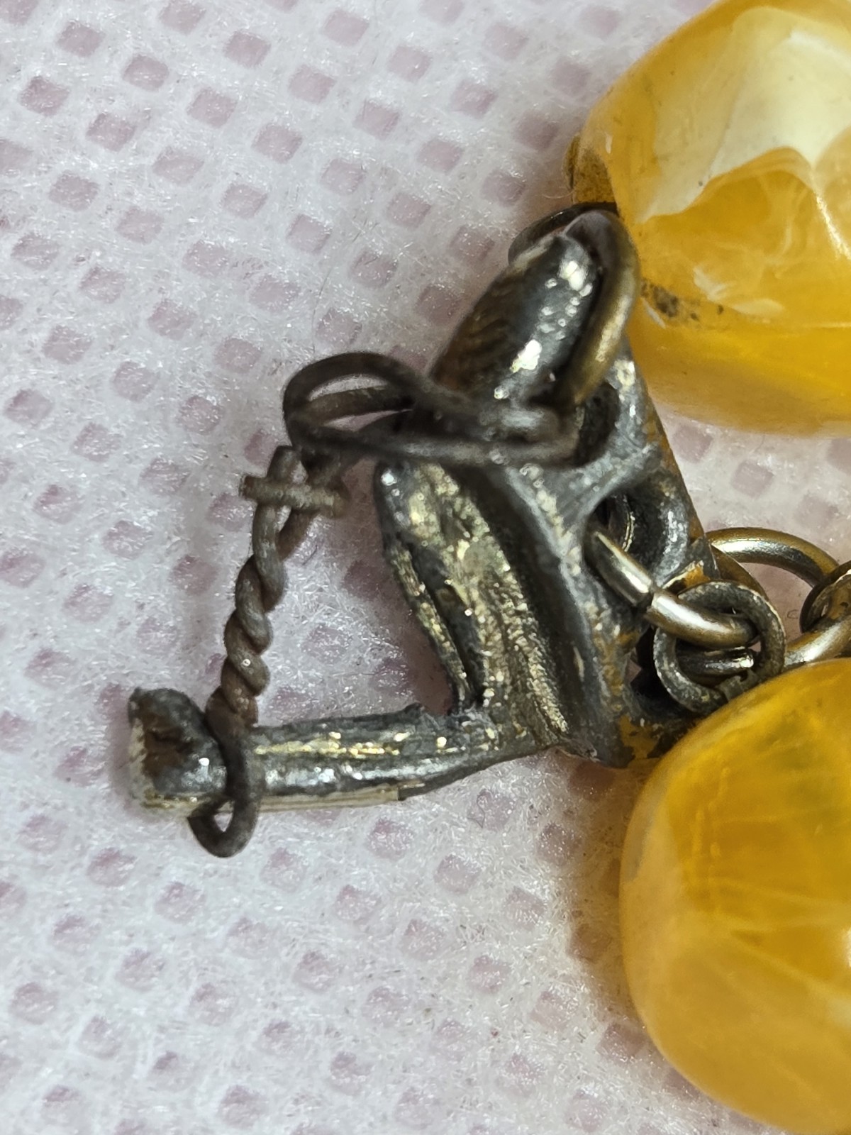Vintage Swirl Plastic Triple Strand Necklace- great colors