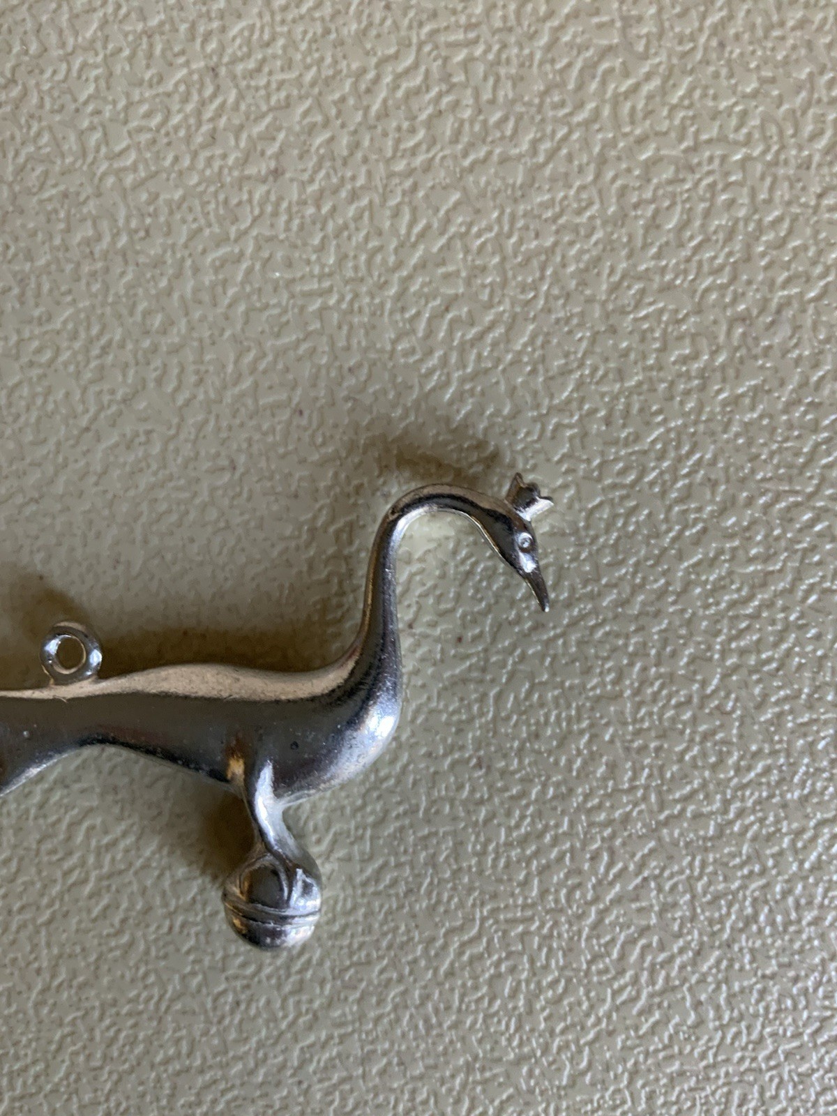 Rare Vintage Stieff Pewter Peacock Bird Pendant Ornament Signed