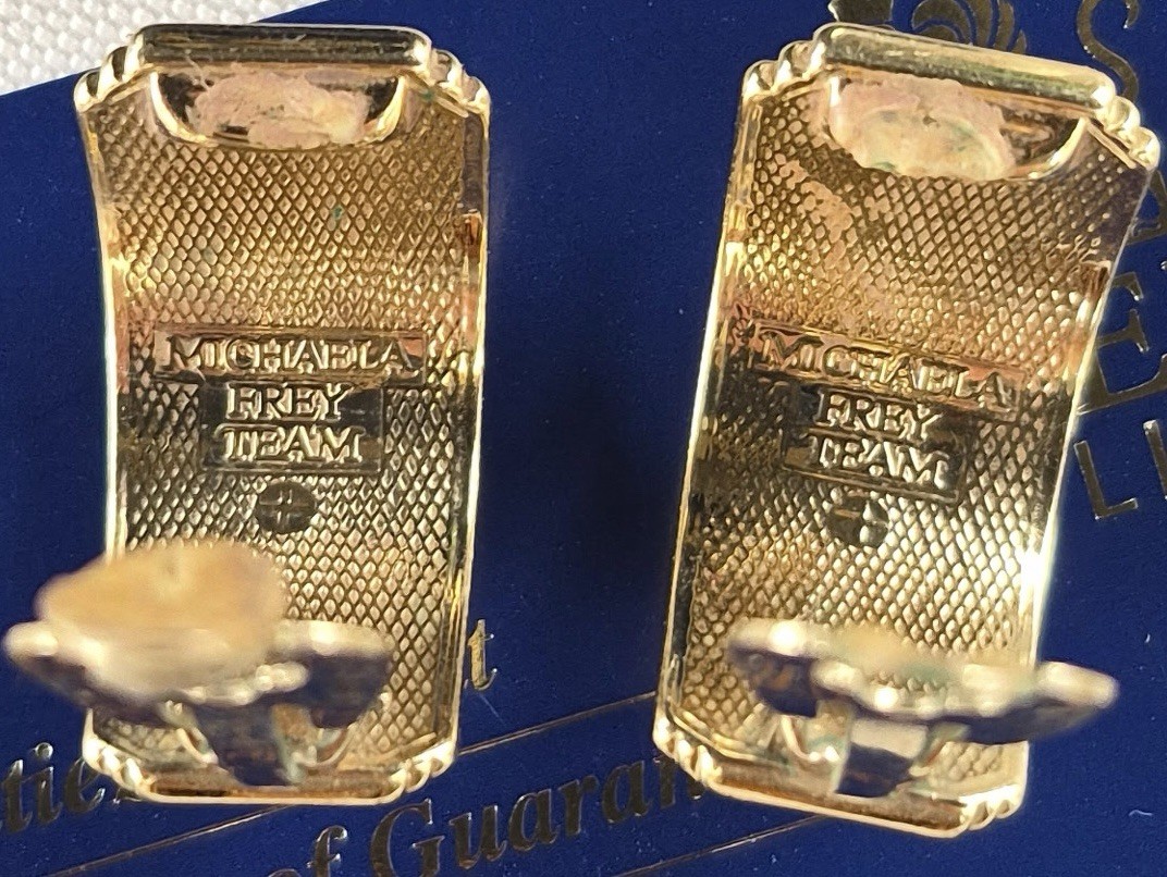 Rare Vintage Maritime 24k Gold Plated Frey Wille Clip Earrings