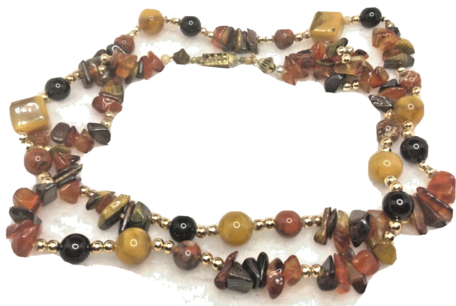 Vintage Gorgeous Multiple Stone Bead & Chip Necklace