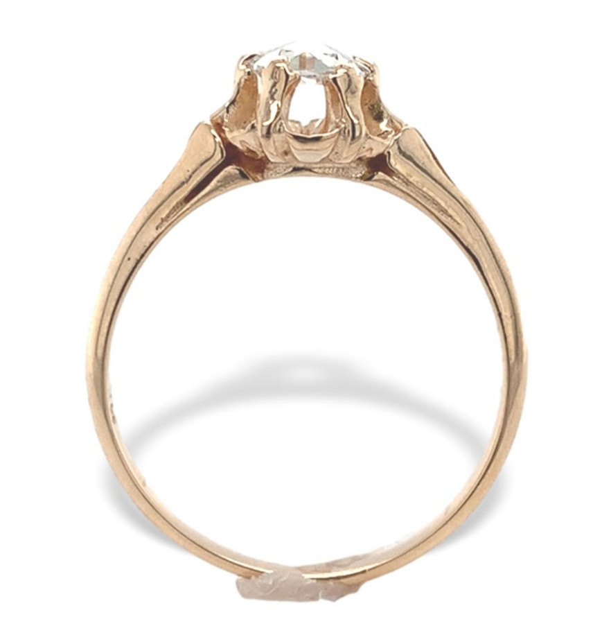 Victorian 14k Yellow Gold .37ct Rose Cut Genuine Natural Diamond Ring (#J7484)