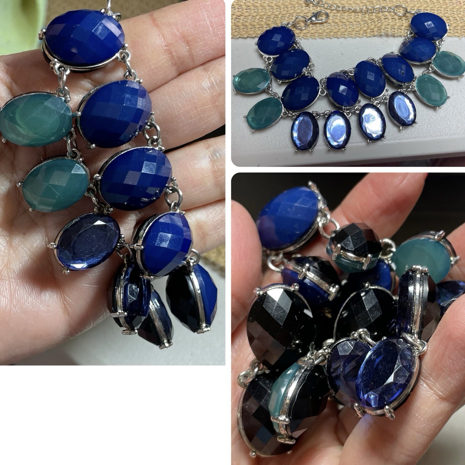17pc Vintage Jewelry & Pin Lot Rhinestone Crystal Beads Gold-Silver Color Metal