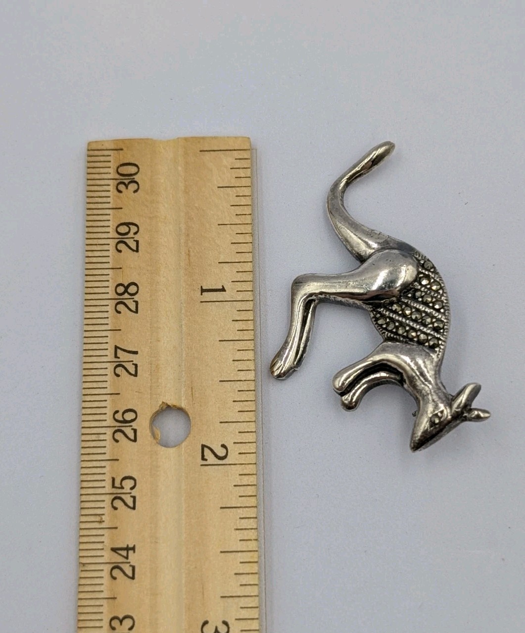Vtg Sterling Silver Marcasite Large Kangaroo Animal Australia 925 Brooch – 12.3g