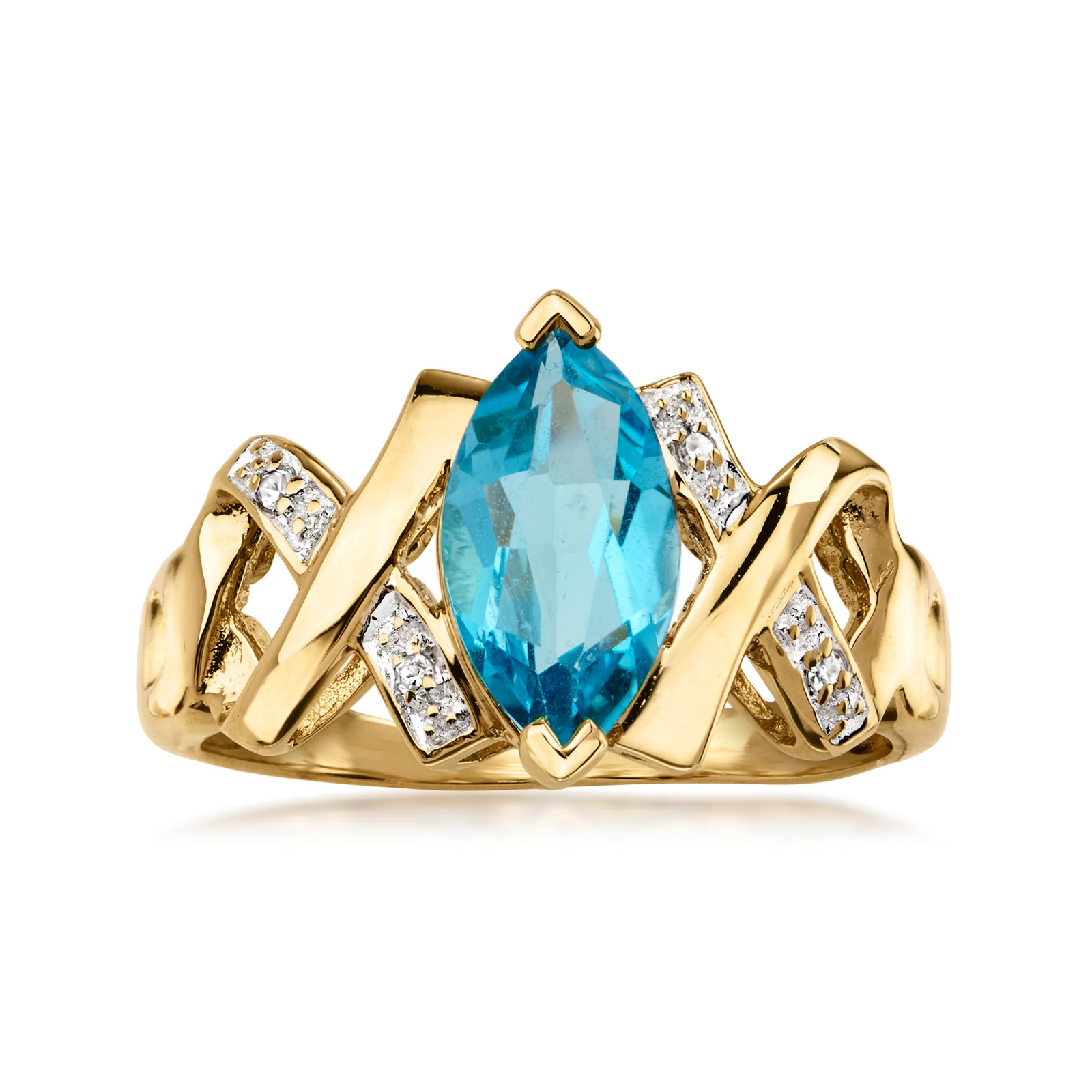 Vint Bltpz Rng w Diamonds in 14k Gold Size 7.5