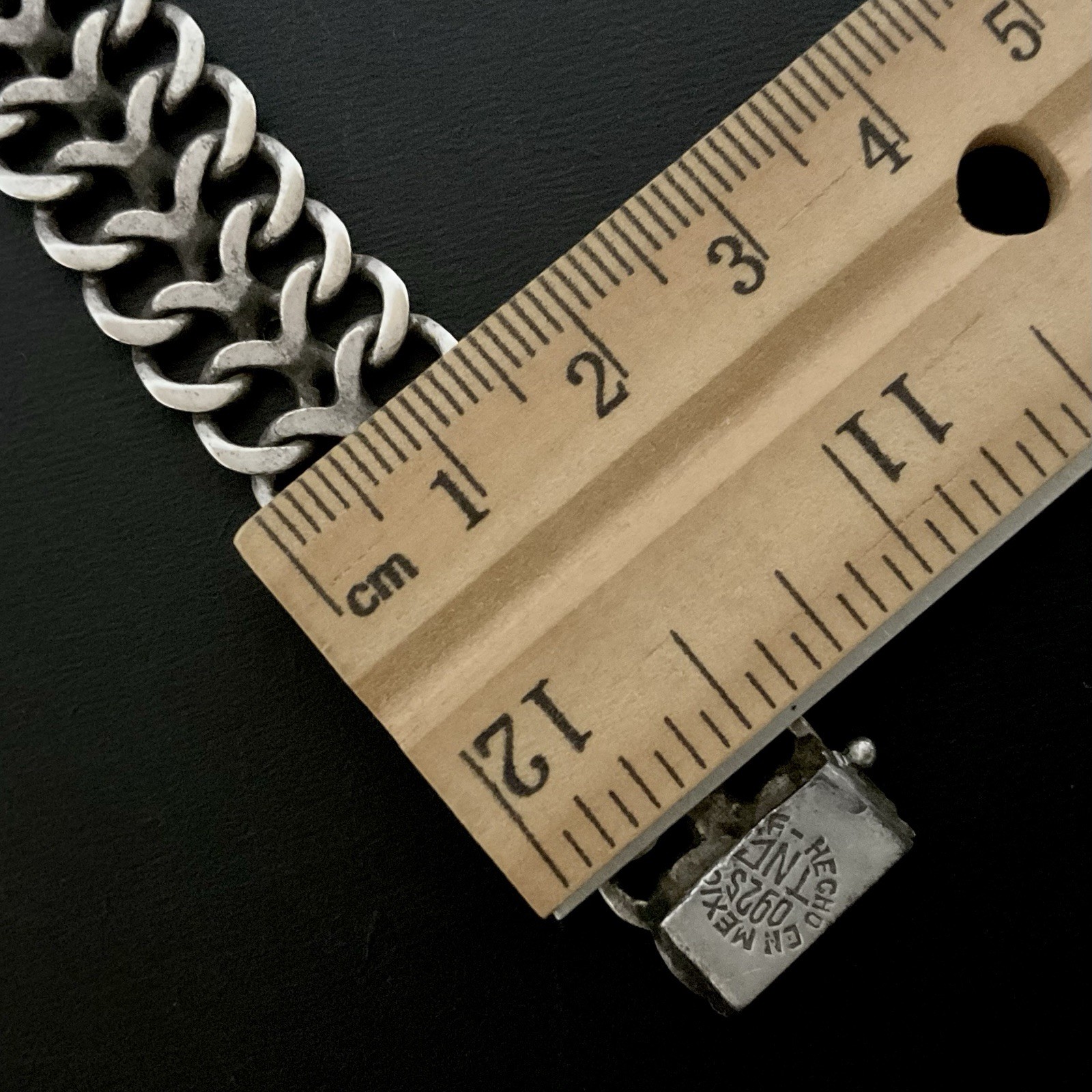 Vintage Mexico Sterling Silver Double Curb Link Bracelet 7.25”