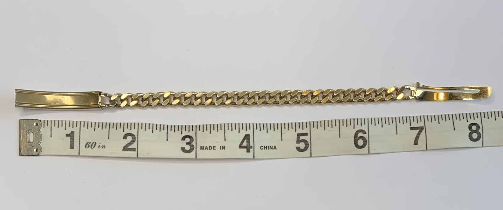 Vintage Speidel Gold Tone ID Bracelet Engraved Stacy on outside JEFF on Inside