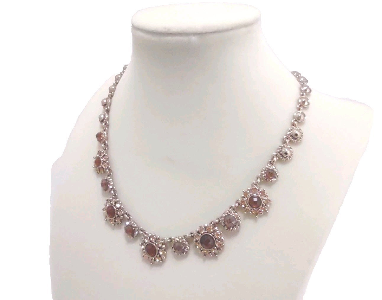 Vintage Liz Claiborne Bronze color Sparkly Necklace Choker, 18 In.