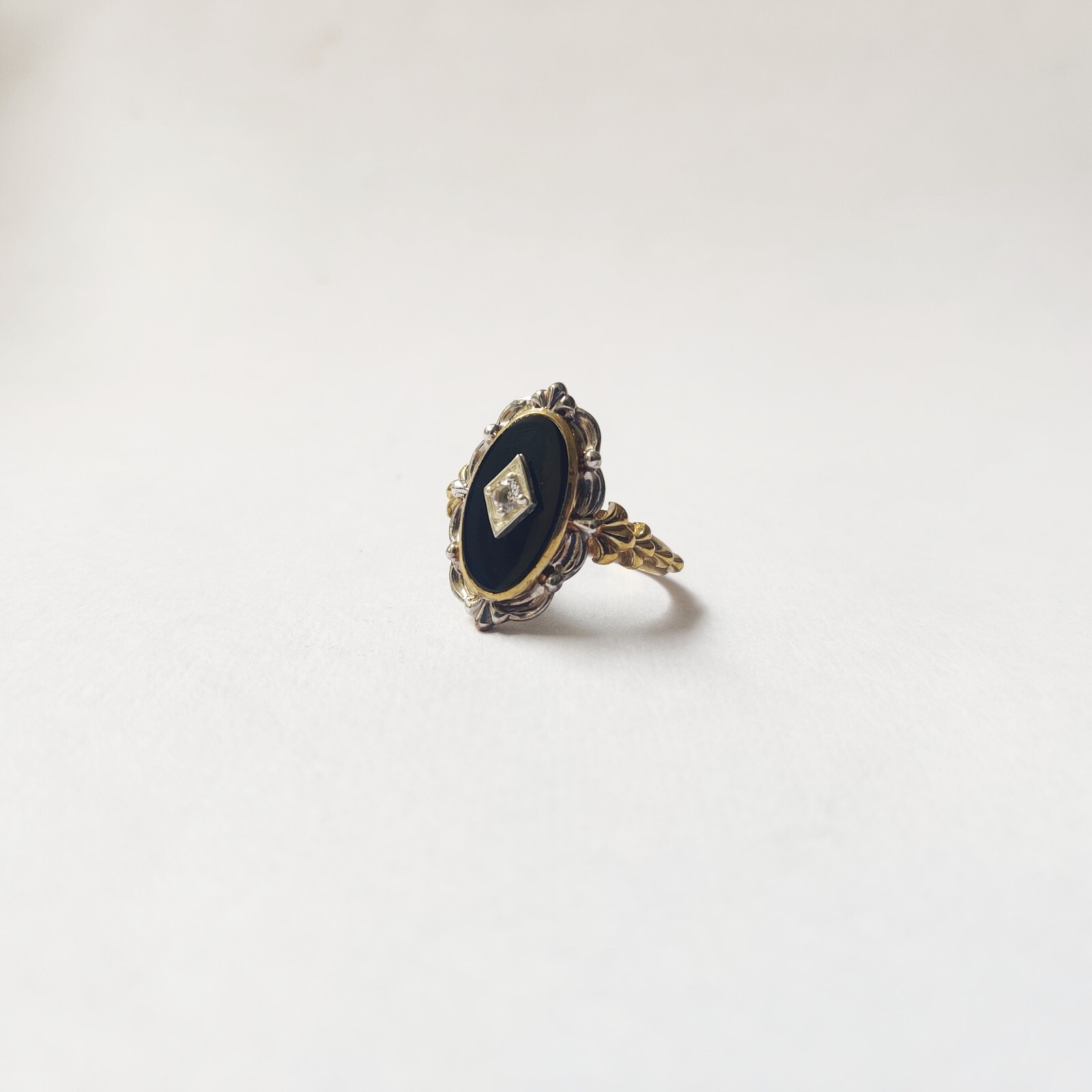 antique 925 silver vintage Victorian art deco handmade black onyx ring best gift