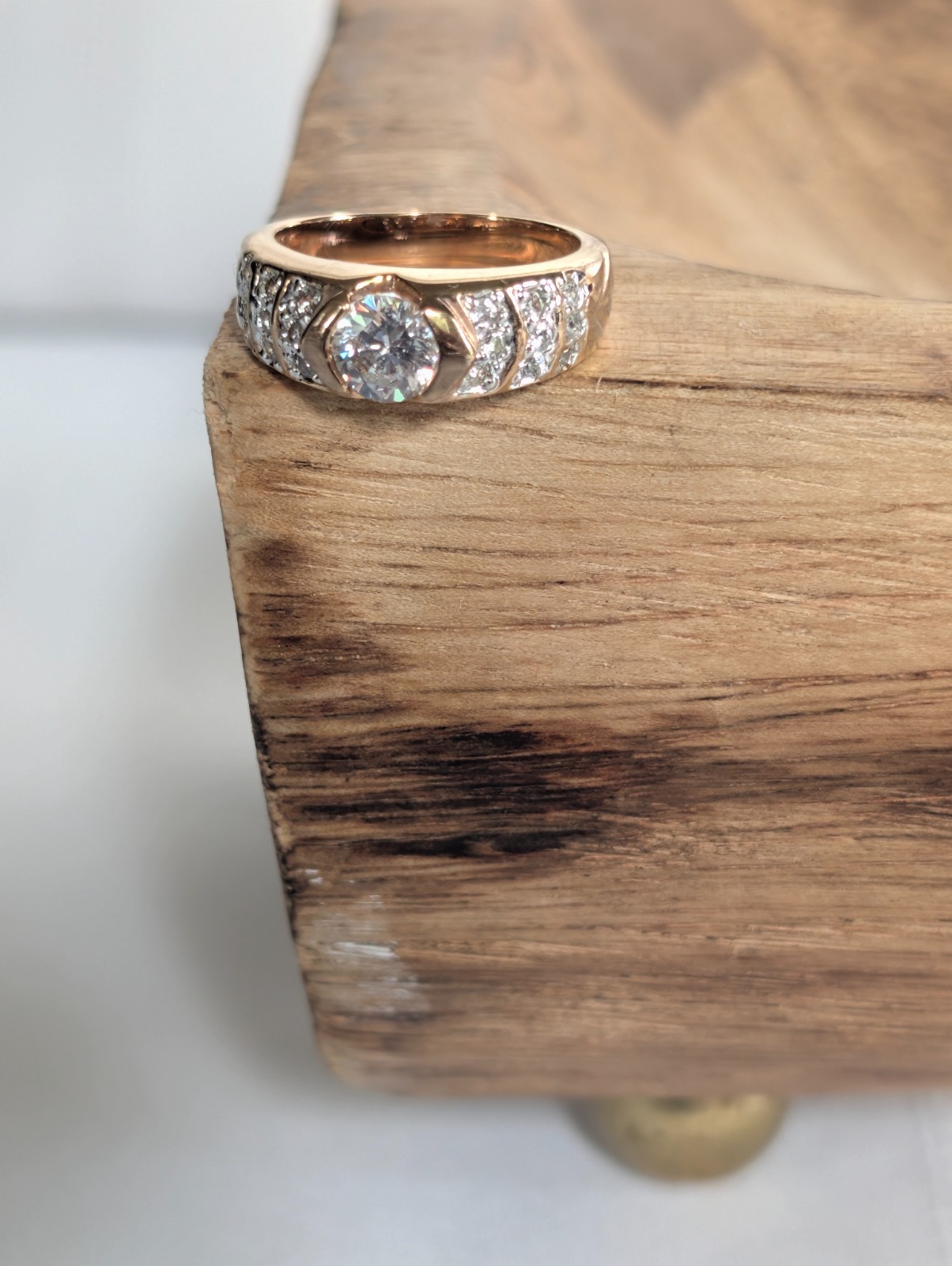 Vintage Thailand Fine Costume Cubic Zirconia Gold Tone Ring Size 7