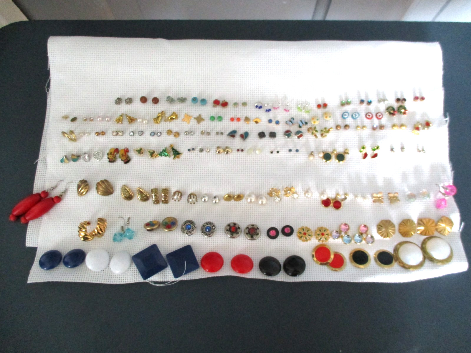 100 Pierced Earrings Sets Vtg to Mod Wearable Unsigned.