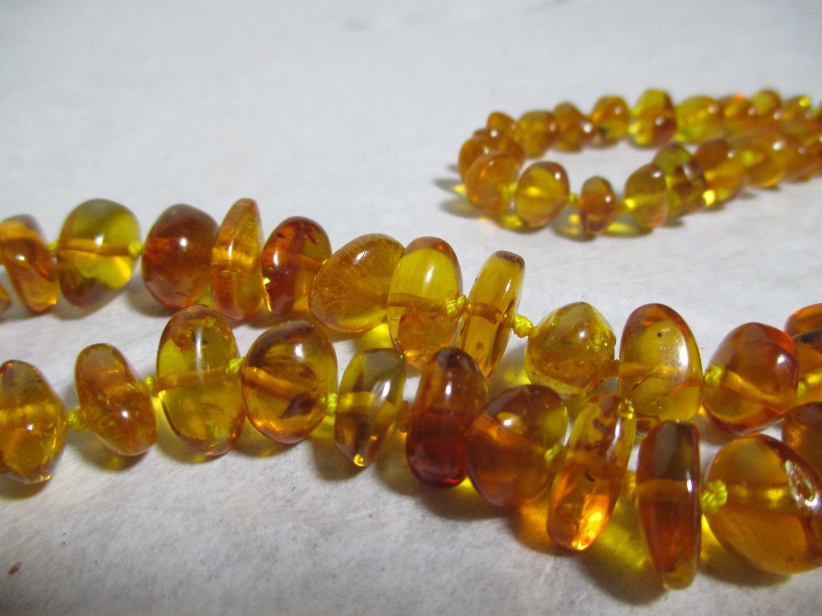 Vintage Baltic Honey Amber Chunky Nugget Hand Knotted Necklace 25 in