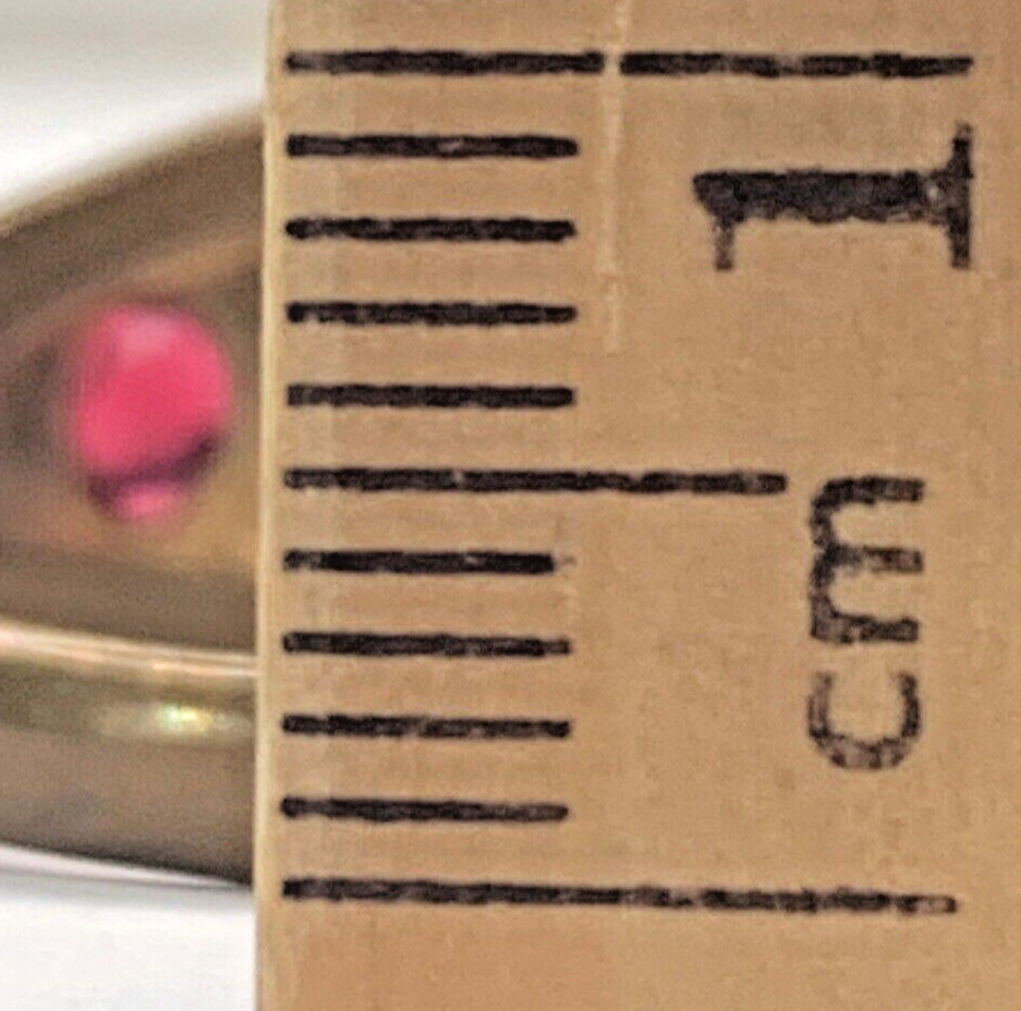Antique Victorian EMCO Gold Filled GF Past Present Future Red Paste Ring SZ 11