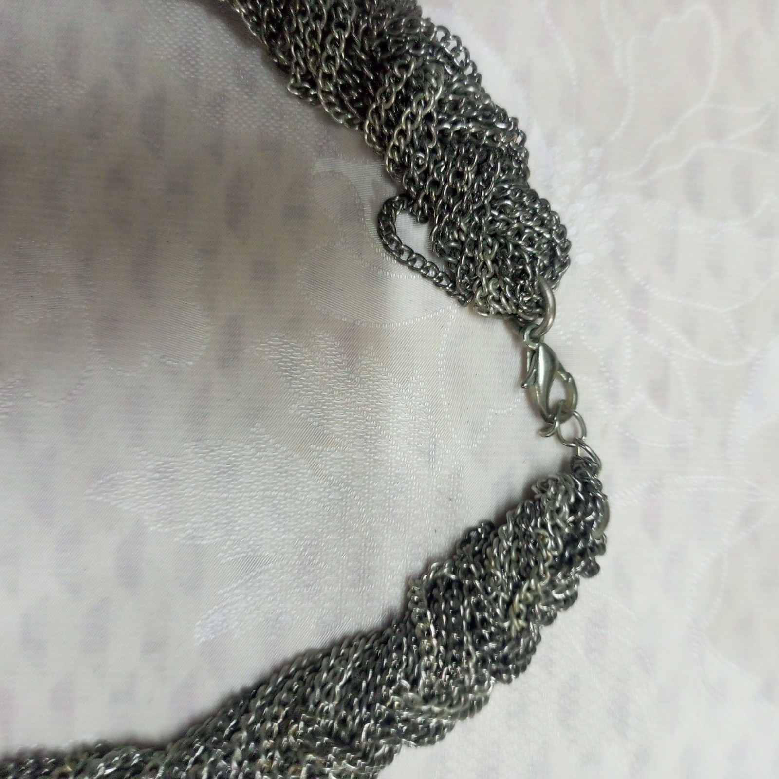 Vintage Short Haevy Large Silver Grey Bearded Necklace Women Accessories Jewelry