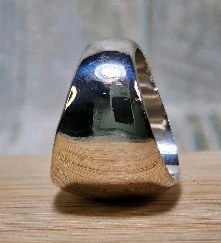 Sterling SILVER THICK “A” SIGNET Ring ~ ANTIQUE Size 7 Monogram 925 HEAVY 13.7g