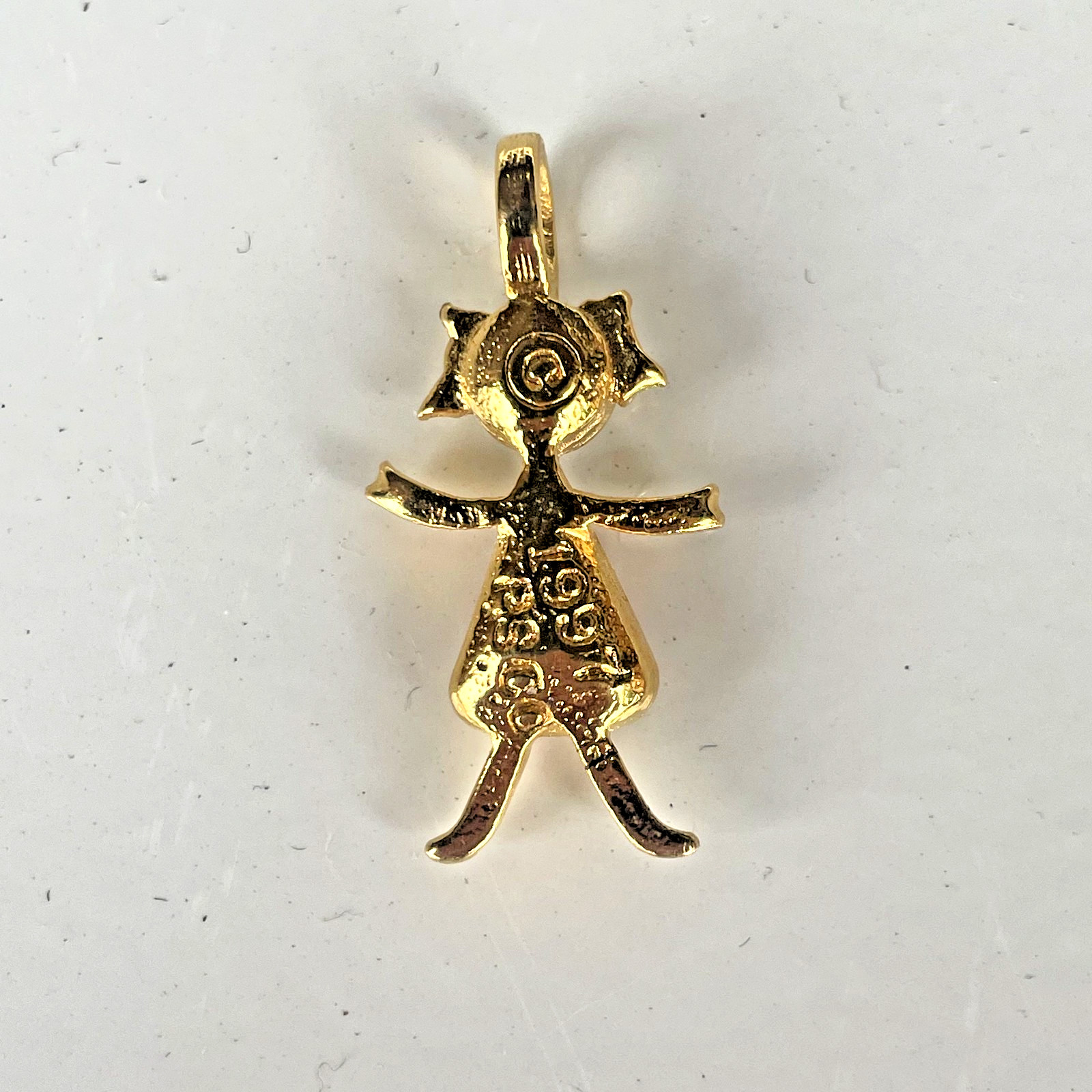 Vintage 1997 PSCO October Birthstone Girl Pendant GoldTone Pink Austrian Crystal