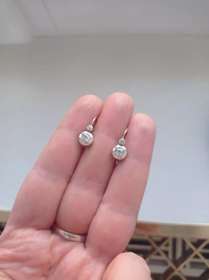 3.25Ct Lab Created Diamond Vintage Style Drop Earring 14K Two Tone Gold Finish