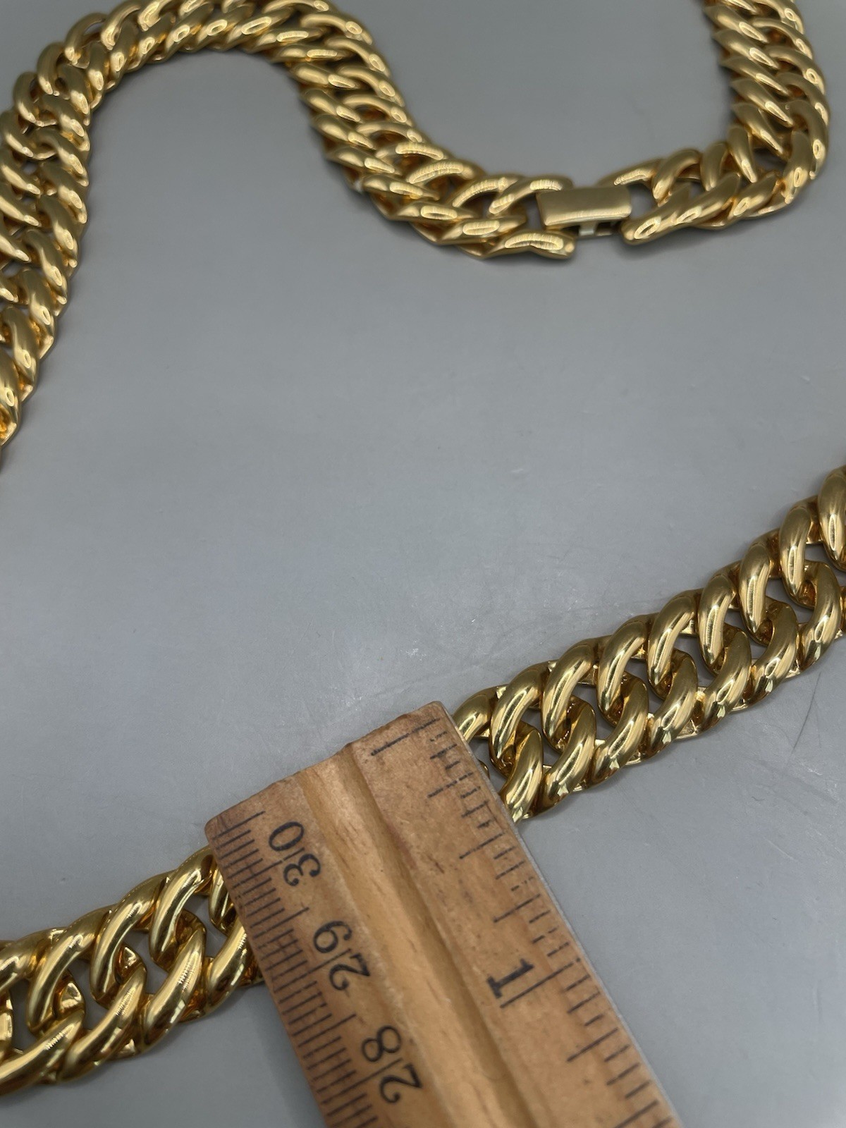 Vintage Signed NAPIER GoldTone 24.25” Flat Chain Statement Necklace