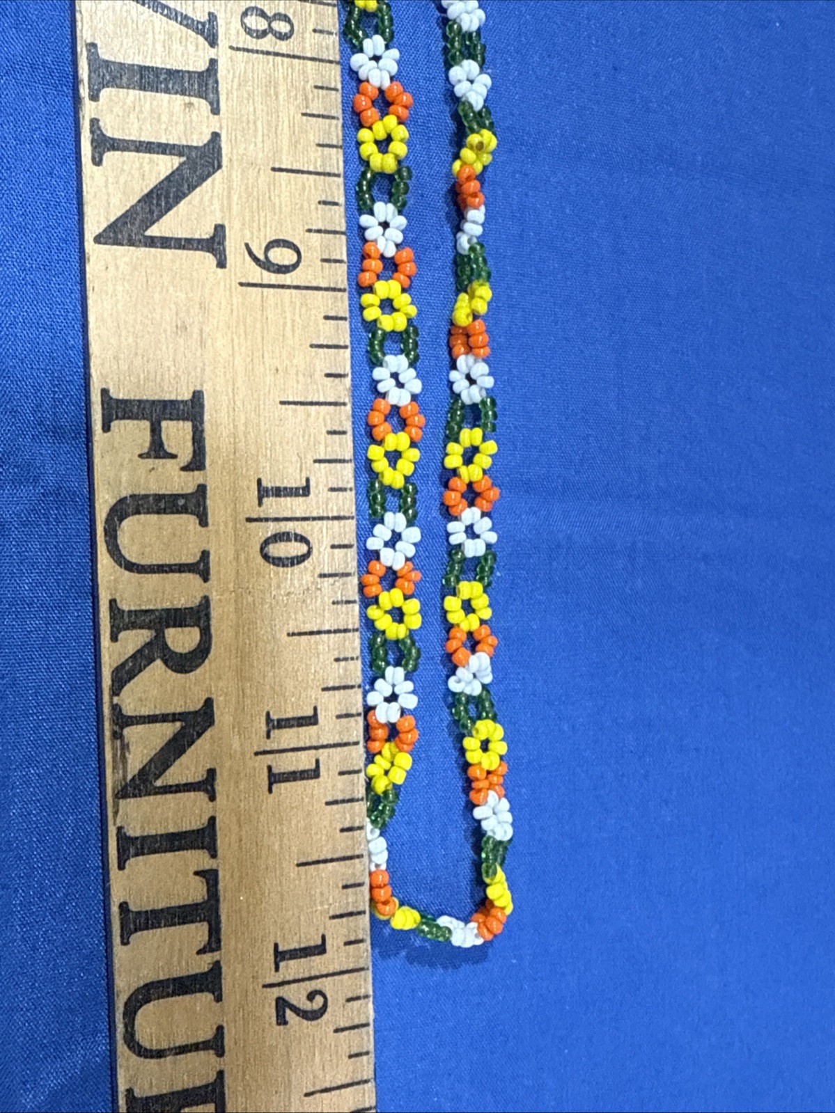 Set Of 2 Vintage Beaded Necklaces Floral, Blue, BOHO Hippie