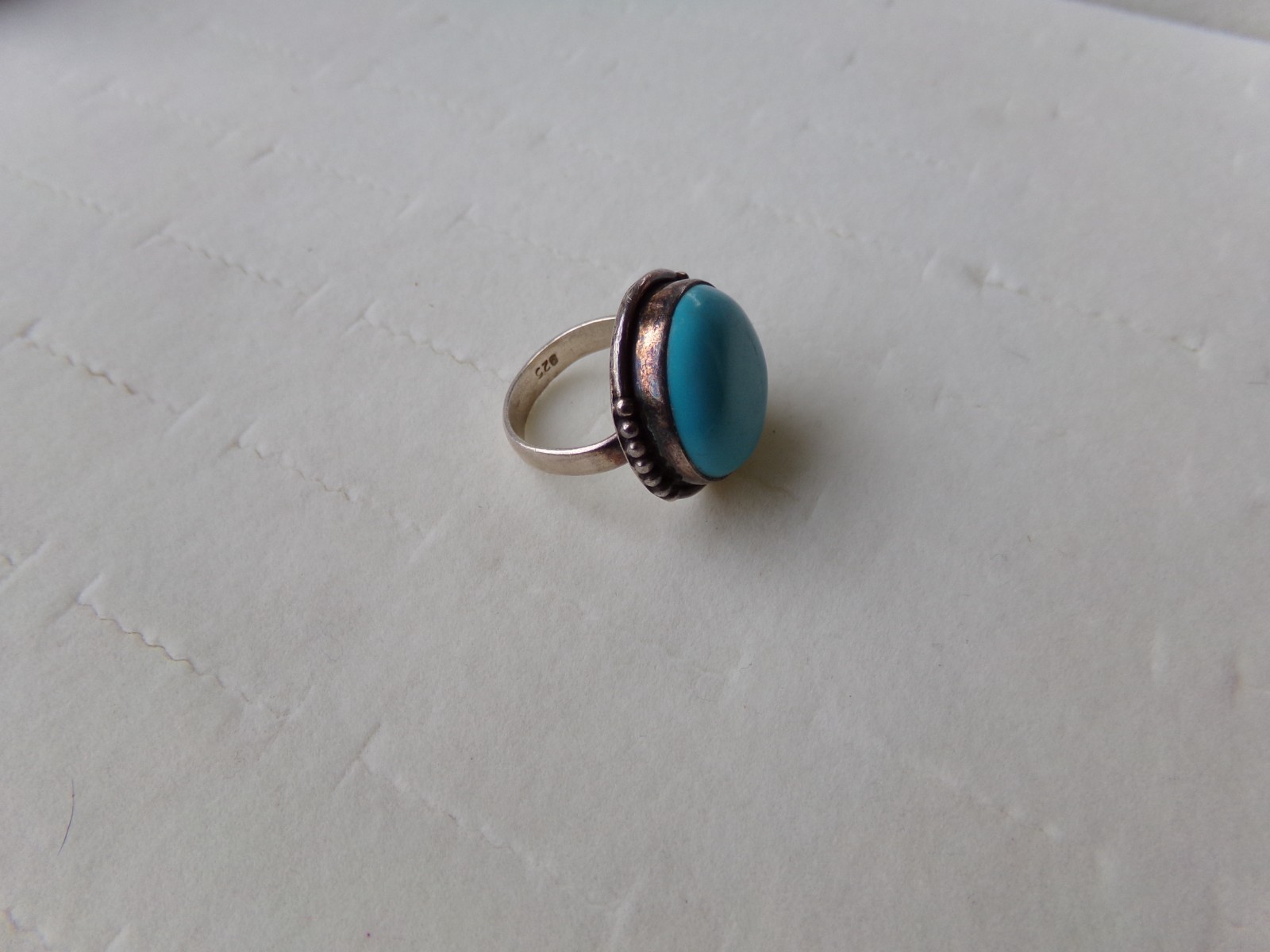 Lovely Native American Sterling Silver Turquoise Ring size 7.25