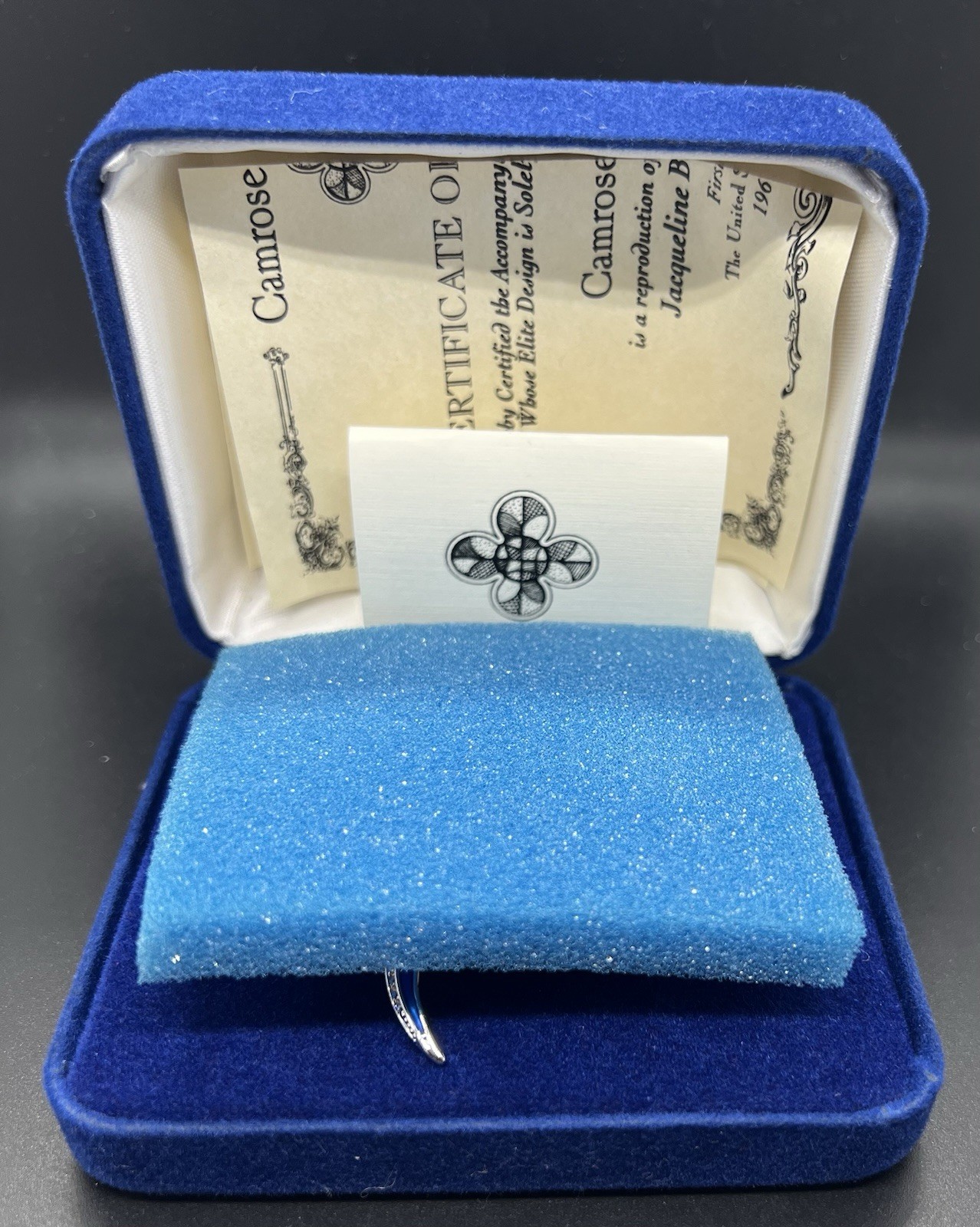 Camrose & Kross Jacqueline Bouvier Kennedy Jewelry Brooch Reproduction COA