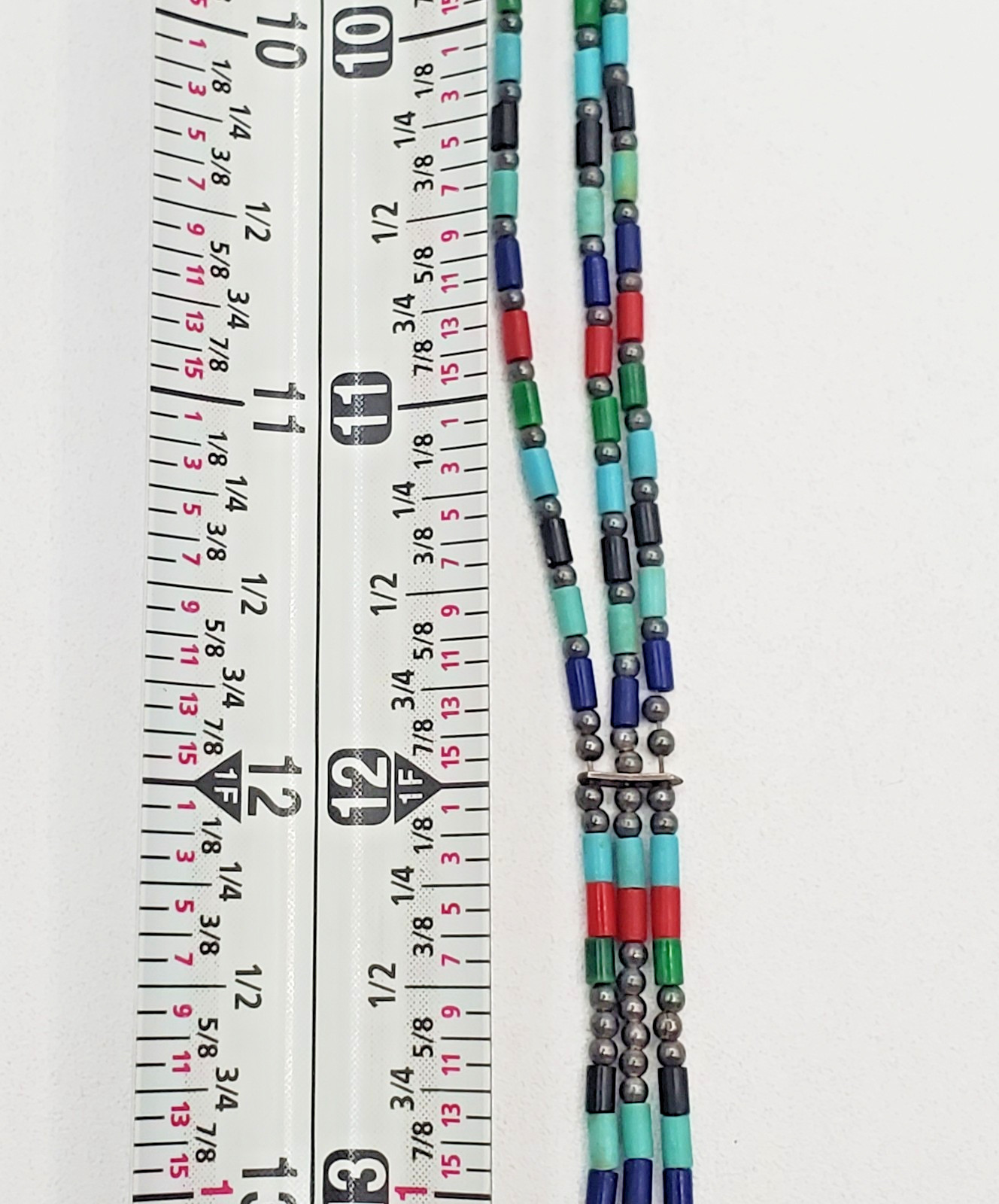 VTG 925 Southwestern Choker 17in Necklace Sterling Silver 6gtw Adjustable Length