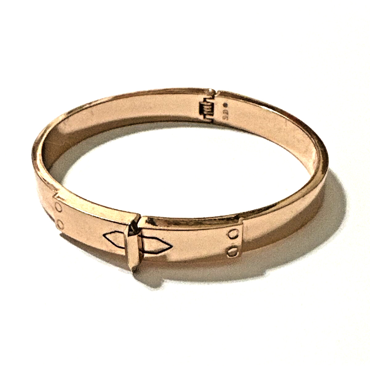 Stella & Dot YOU DO YOU Bangle Bracelet Gold Tone Inspirational Hinged 7″ Signed