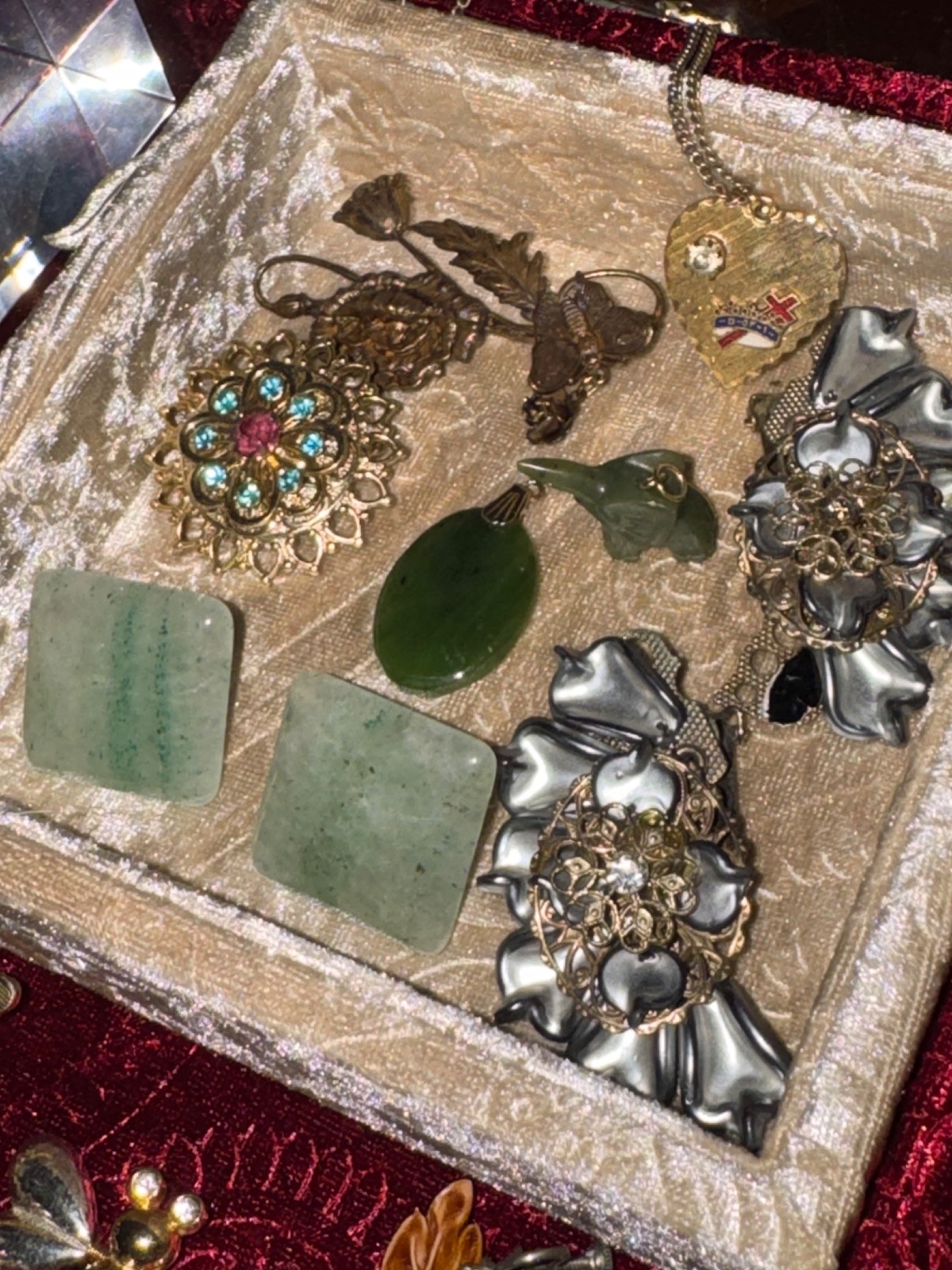 Jewelry Lot Vtg Rhinestone Sorrelli Trifari Weiss Jade High End Sets Estate