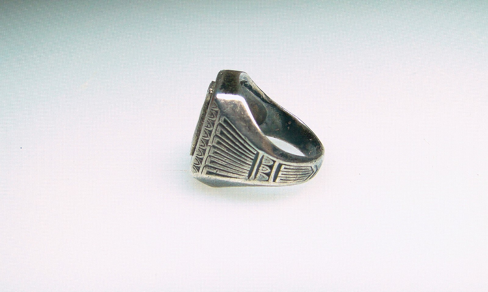 Vintage Sterling Art Deco Signet Initial Ring Size 5 Pinky Ring