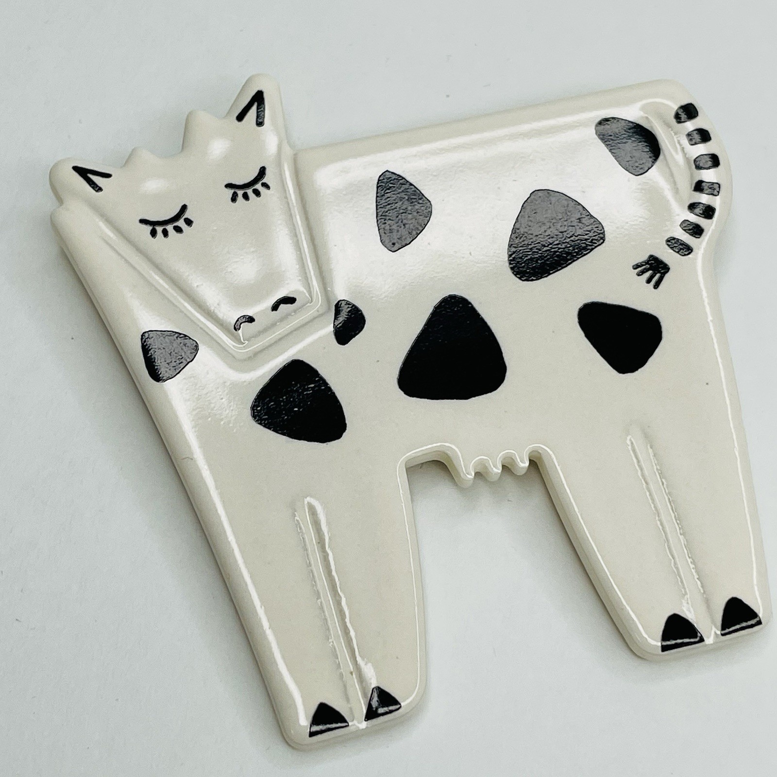 Vintage Cow Brooch Aryn Rothstein Ceramic Pin 1980s Hallmark Cute Farm Animal