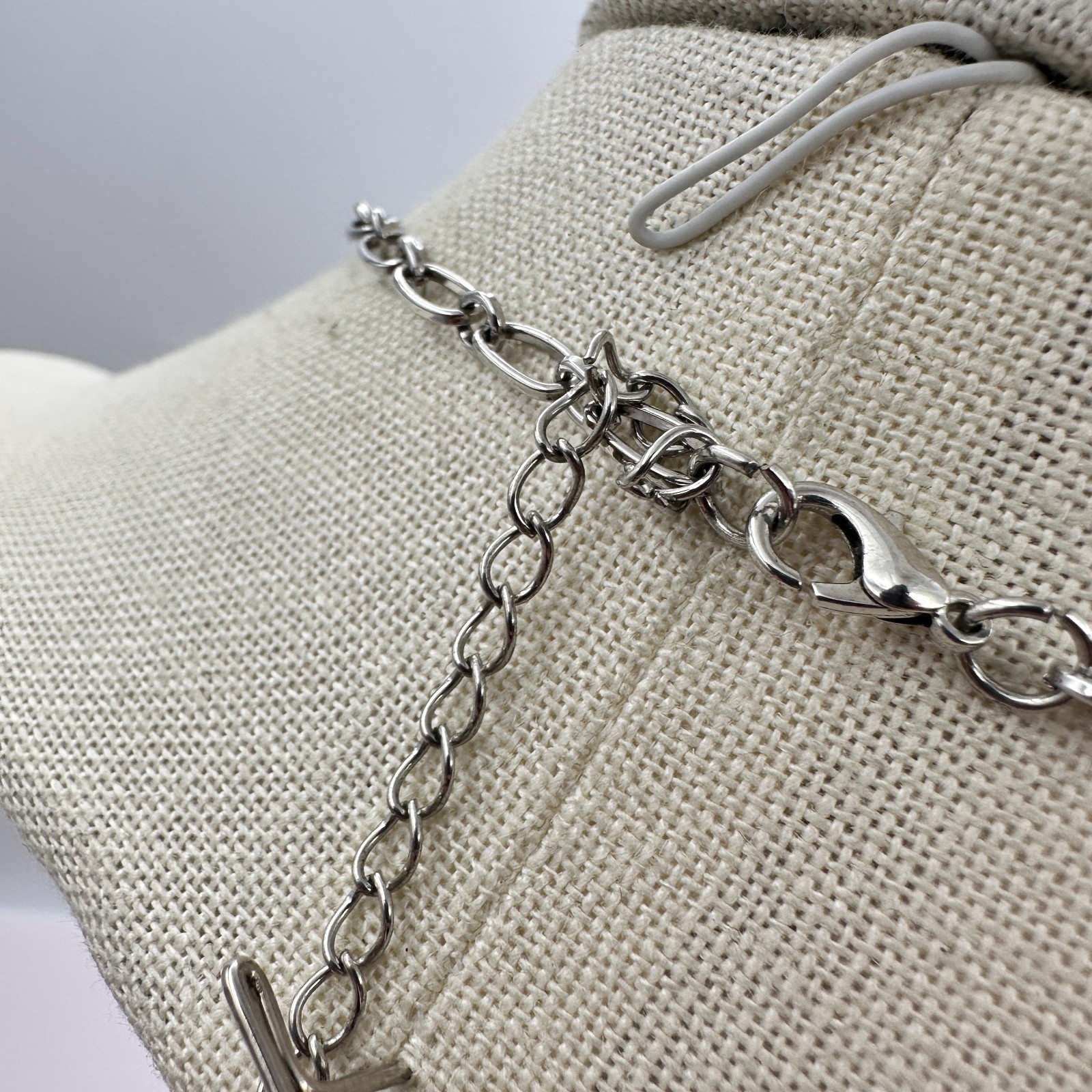 Vintage 90s Silver Tone Mark 10:27 Dog Tag Pendant Necklace Classic Jewelry